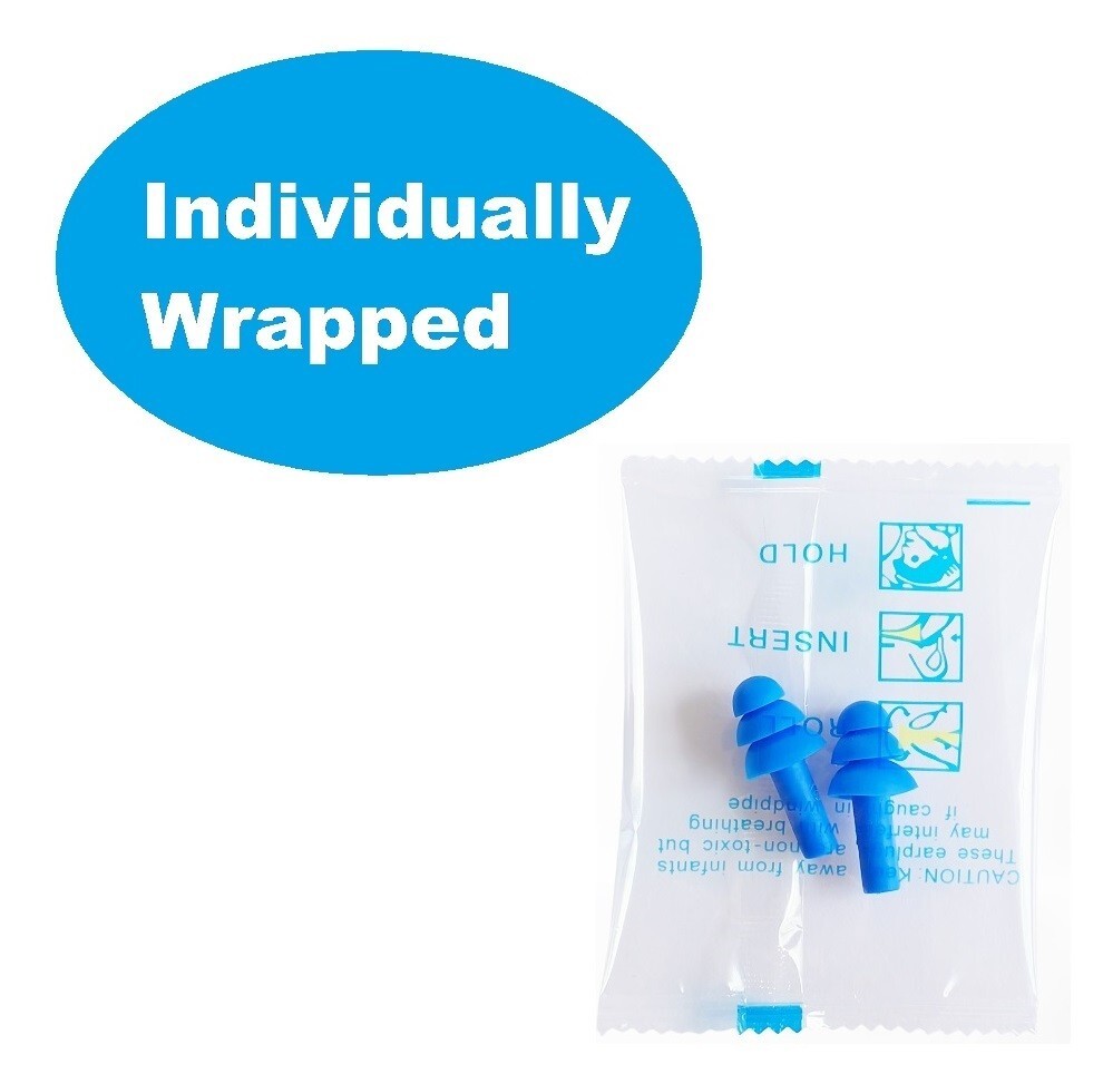 10 Pair Soft Silicone Ear Plugs Individually Wrapped Reusable for Sleeping 32dB