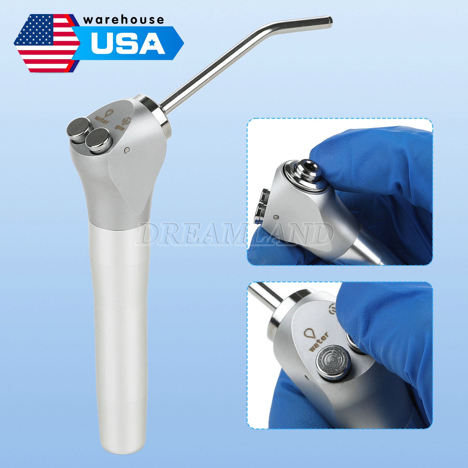 1-20*Dental Air Water Spray Triple Syringe 3 Way Handpiece w/ Nozzles Tips Tubes
