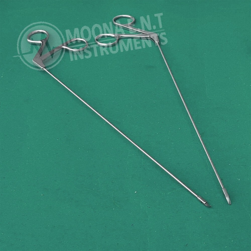 Laryngeal Scissors Set Right & Left Curved Tips, Working Length 23cm ENT Surgery