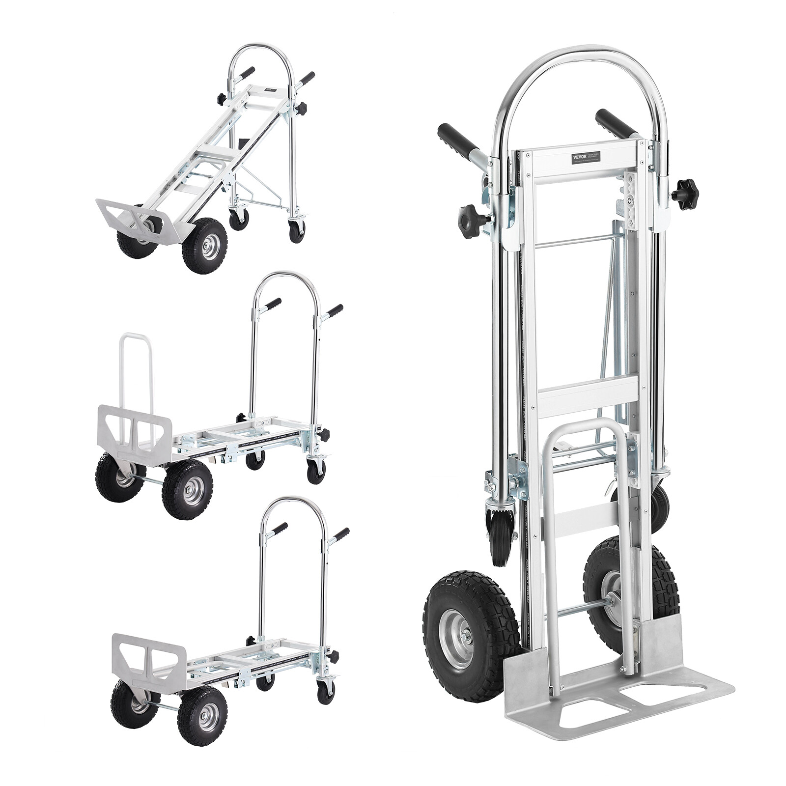 4 in 1 Aluminum Hand Truck Dolly Heavy Duty 1000 LB Convertible Folding Cart