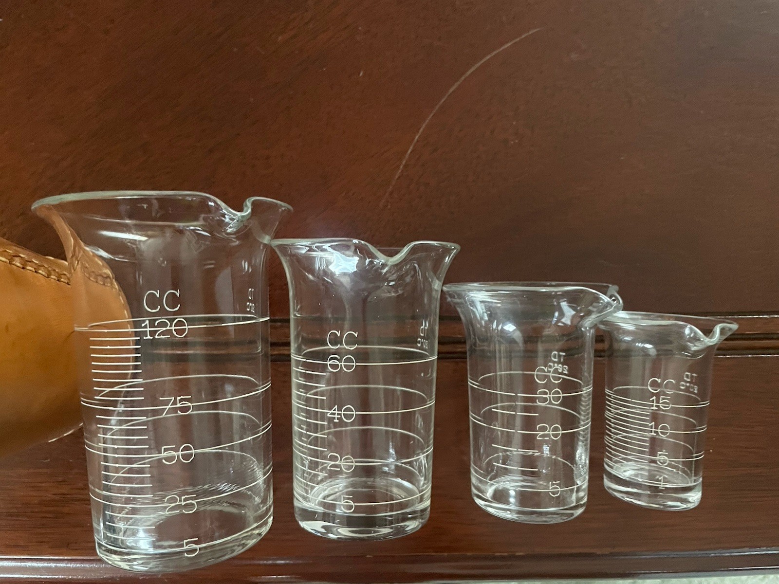 Vintage Laboratory Nesting Glass beakers Complete Set
