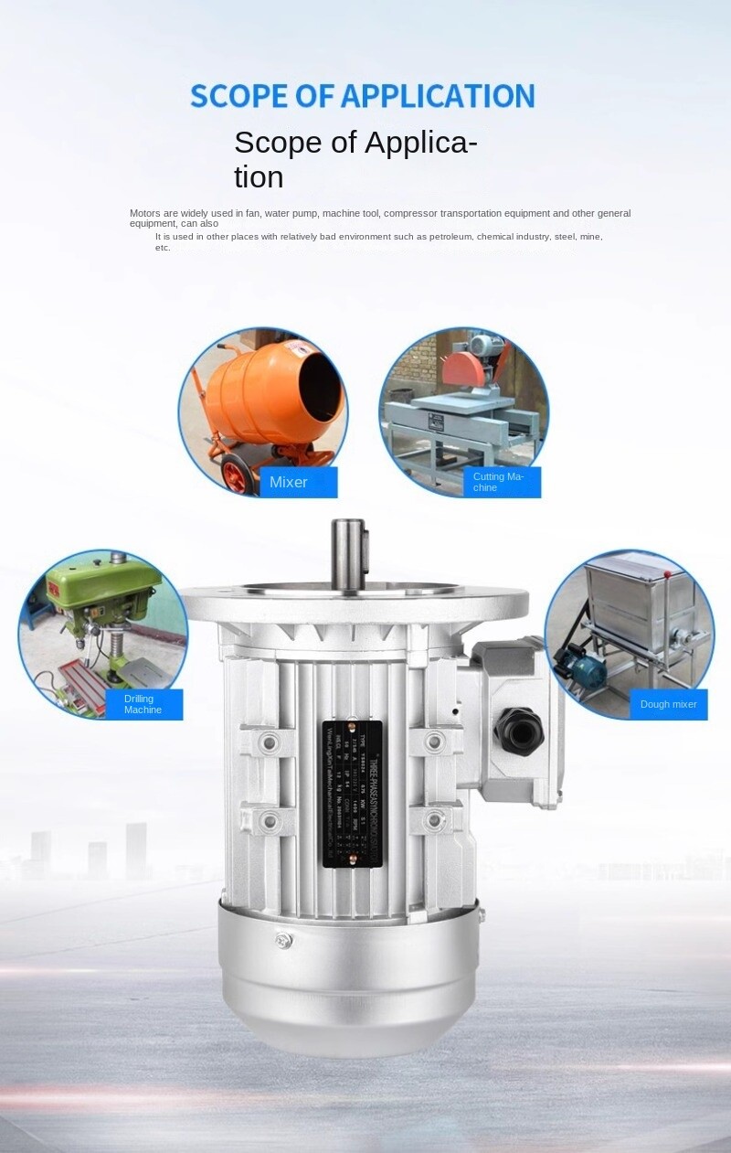 Three-phase Step Electric Motor Aluminium Shell Motor 380V Copper 1400rpm 0.37w