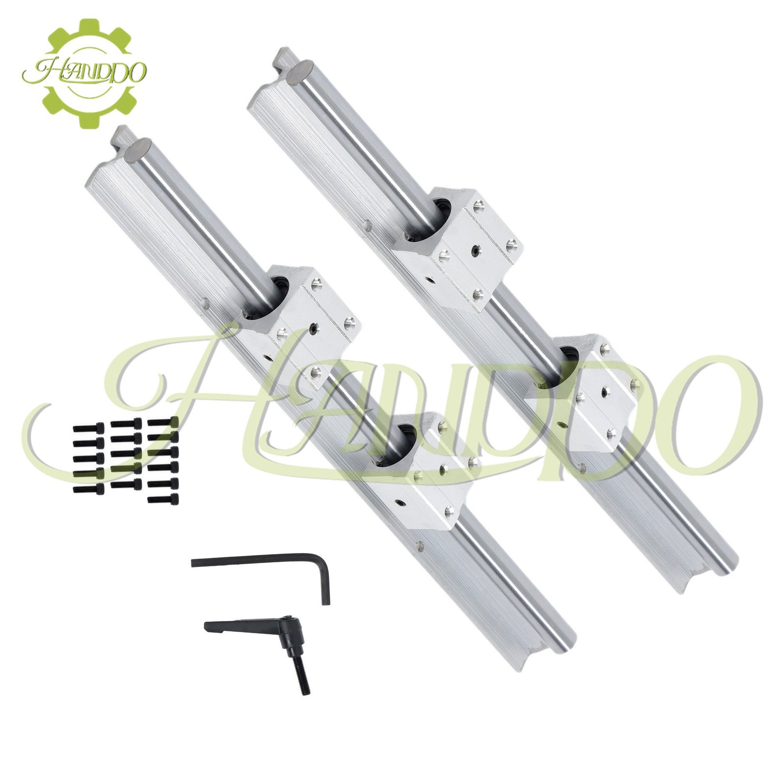 2Pcs SBR16-400mm & 4PCS SBR16UU Carriage Bearing Blocks Linear Bearings 16mm Dia