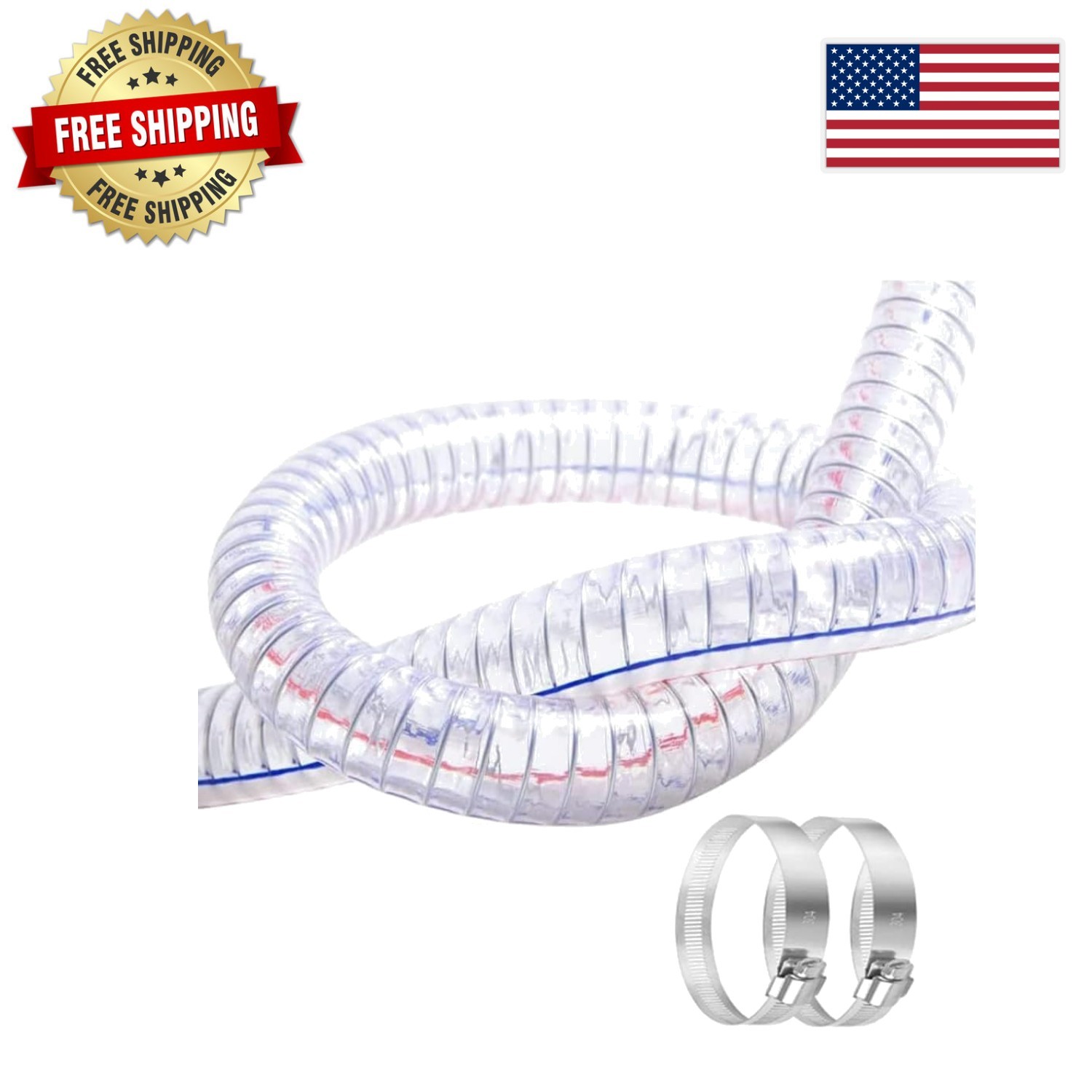 Flexible Steel Wire Vacuum Tubing – 3/4″ ID x 1″ OD, 3FT Length for Various Uses