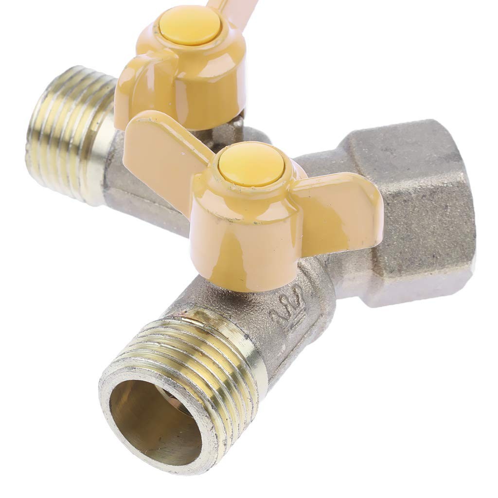 1 Pc Brass Two Way Natural Gas Pipe Splitter Connector Piece Adapter Valve