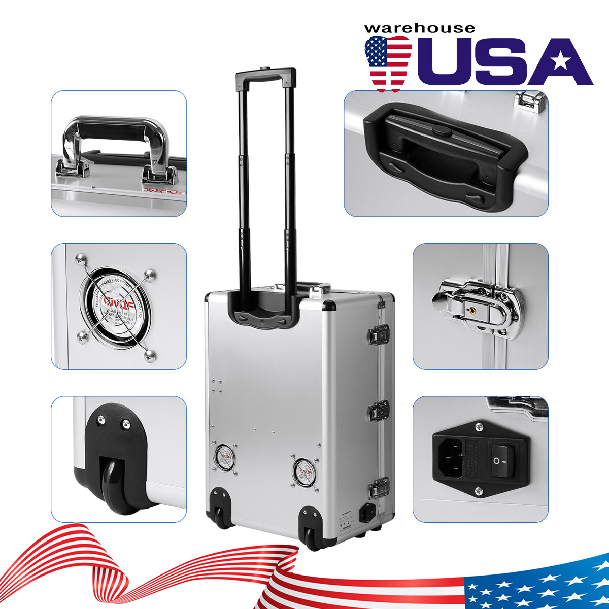 Portable Dental Delivery Unit Air Compressor Strong Suction/Handpiece Kit 4 Hole
