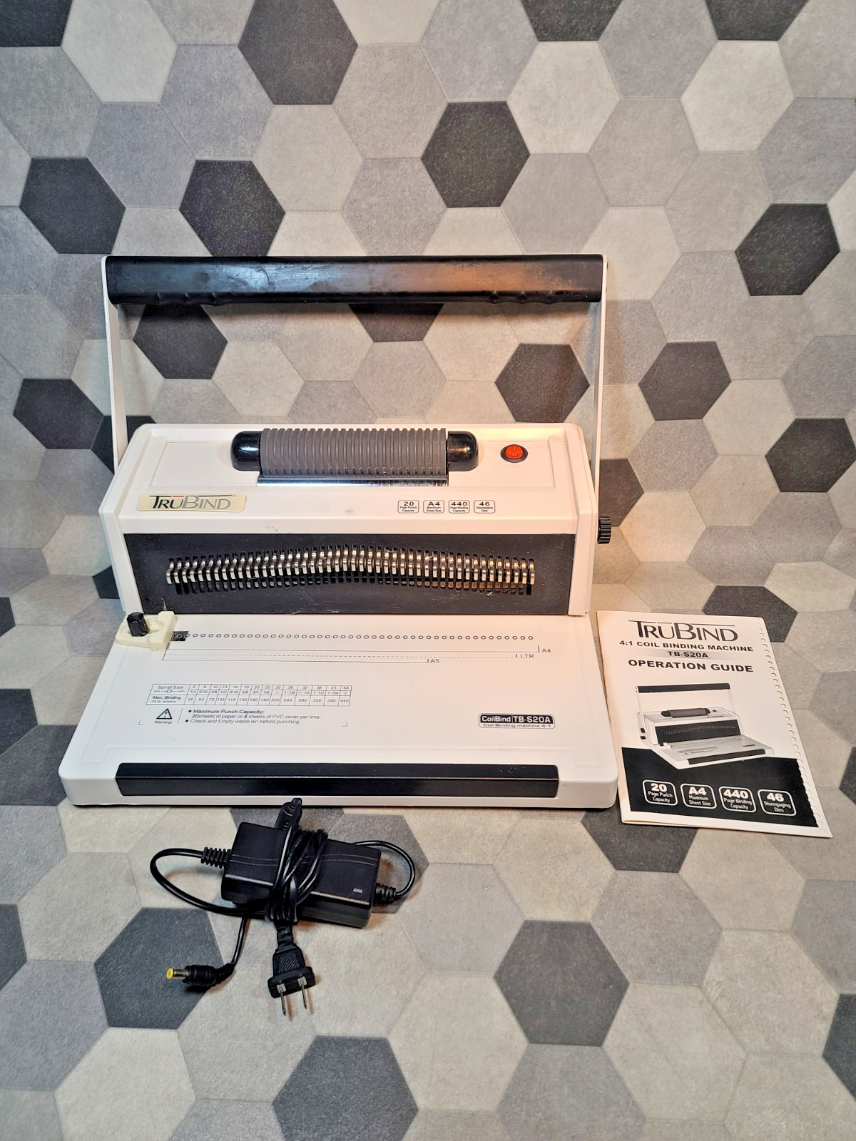 TruBind 4:1 Coil Binding Machine TB-S20A Spiral Binder and coil lot