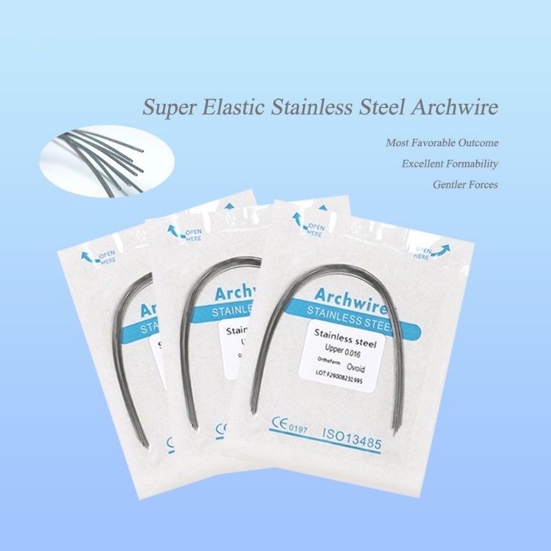 Dental Orthodontic Arch Wires Stainless Steel Ovoid Round/Rectangular 100Pcs/Bag