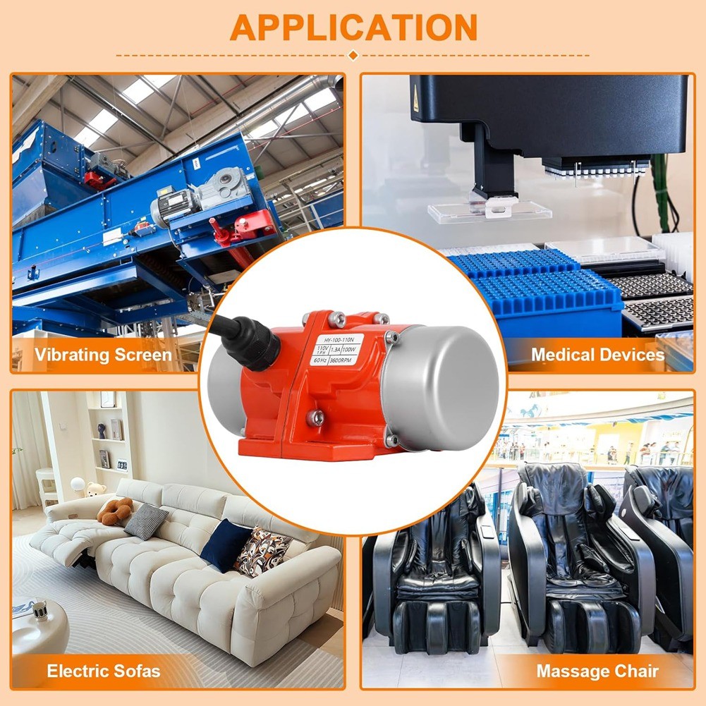 100W Concrete Vibrating Motor,Single Phase AC 110V 3600RPM Concrete Motor7347