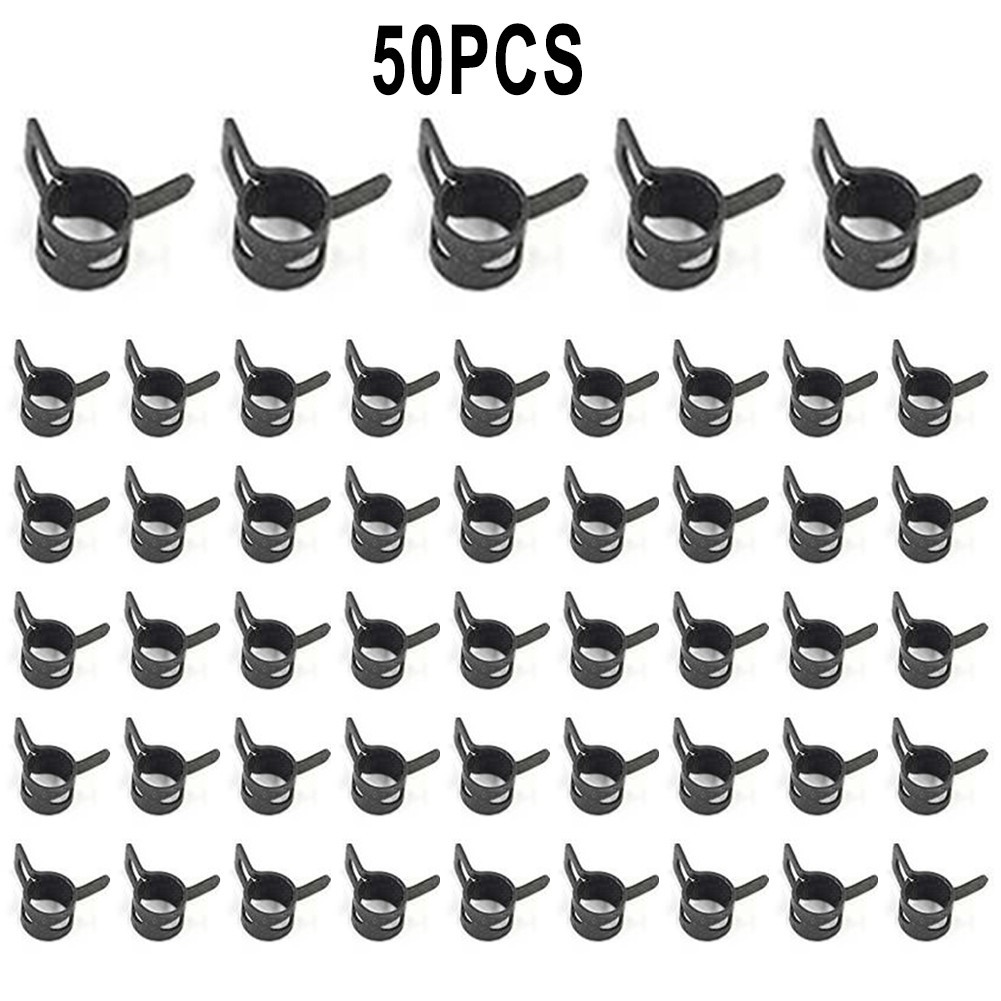 50 Pcs Spring Hose Clips 65 Manganese Steel Accessories Hardware Tools