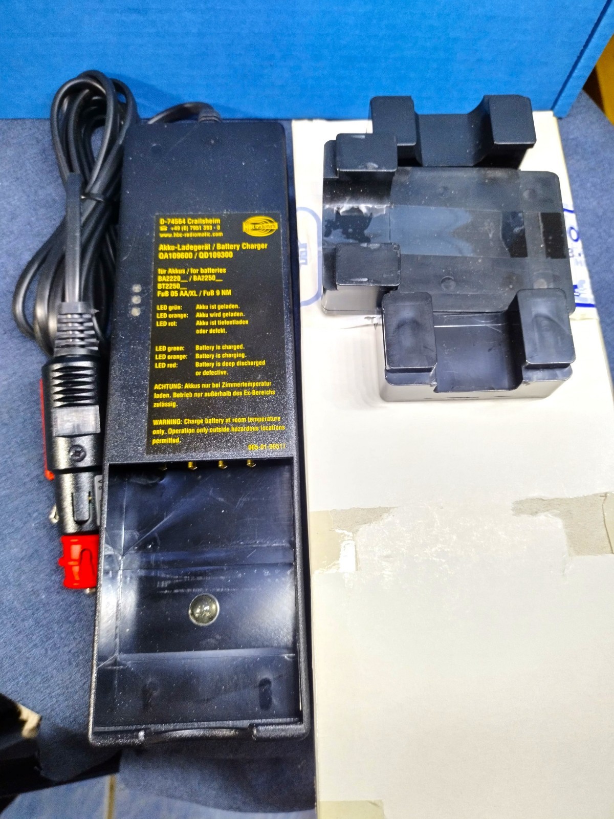 HBC Charger for HBC Remote control crane, Battery BA222___ BA225___