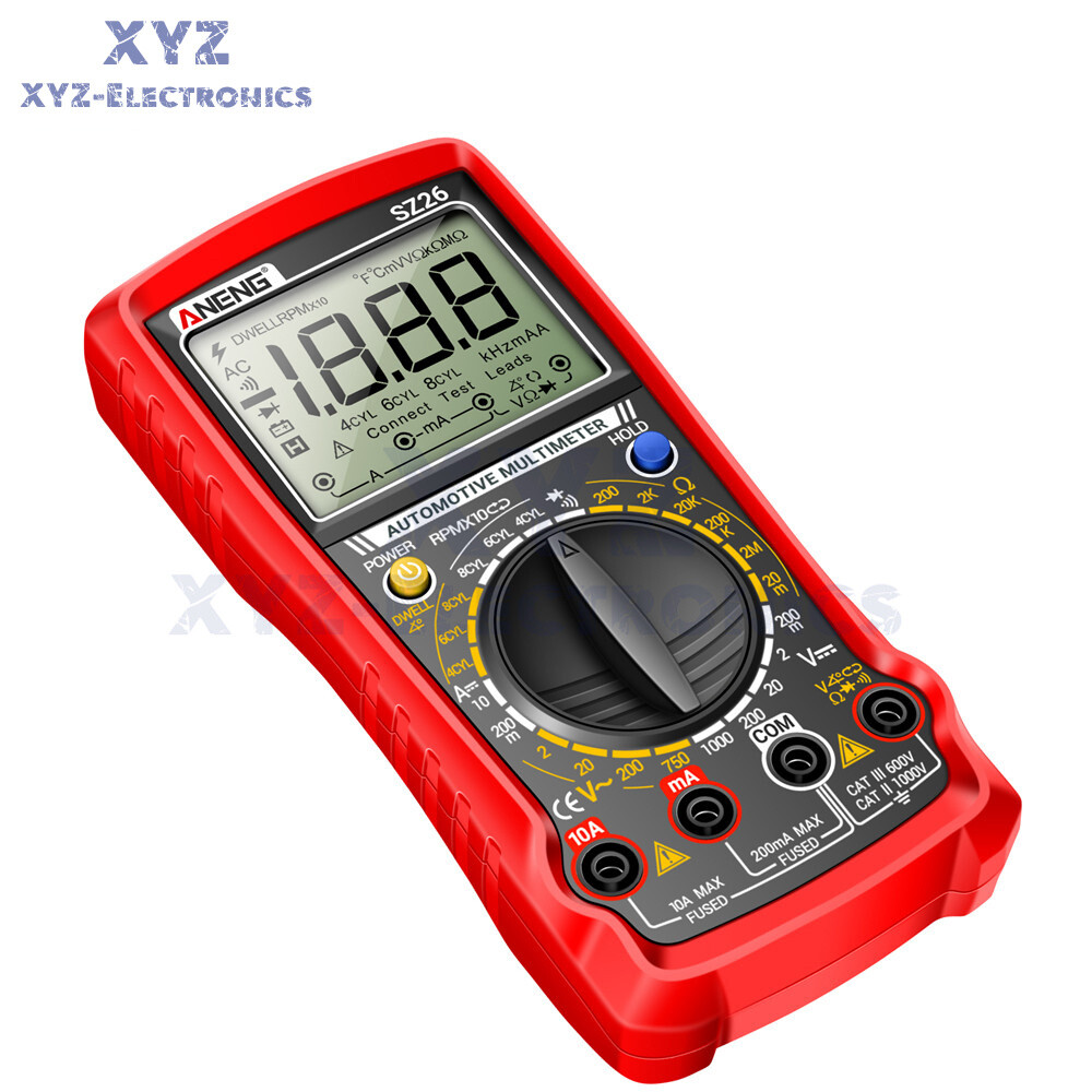 SZ26 Digital Multimeter 0-1000V 1999 Count AC/DC Car Overhaul Diode Resistance
