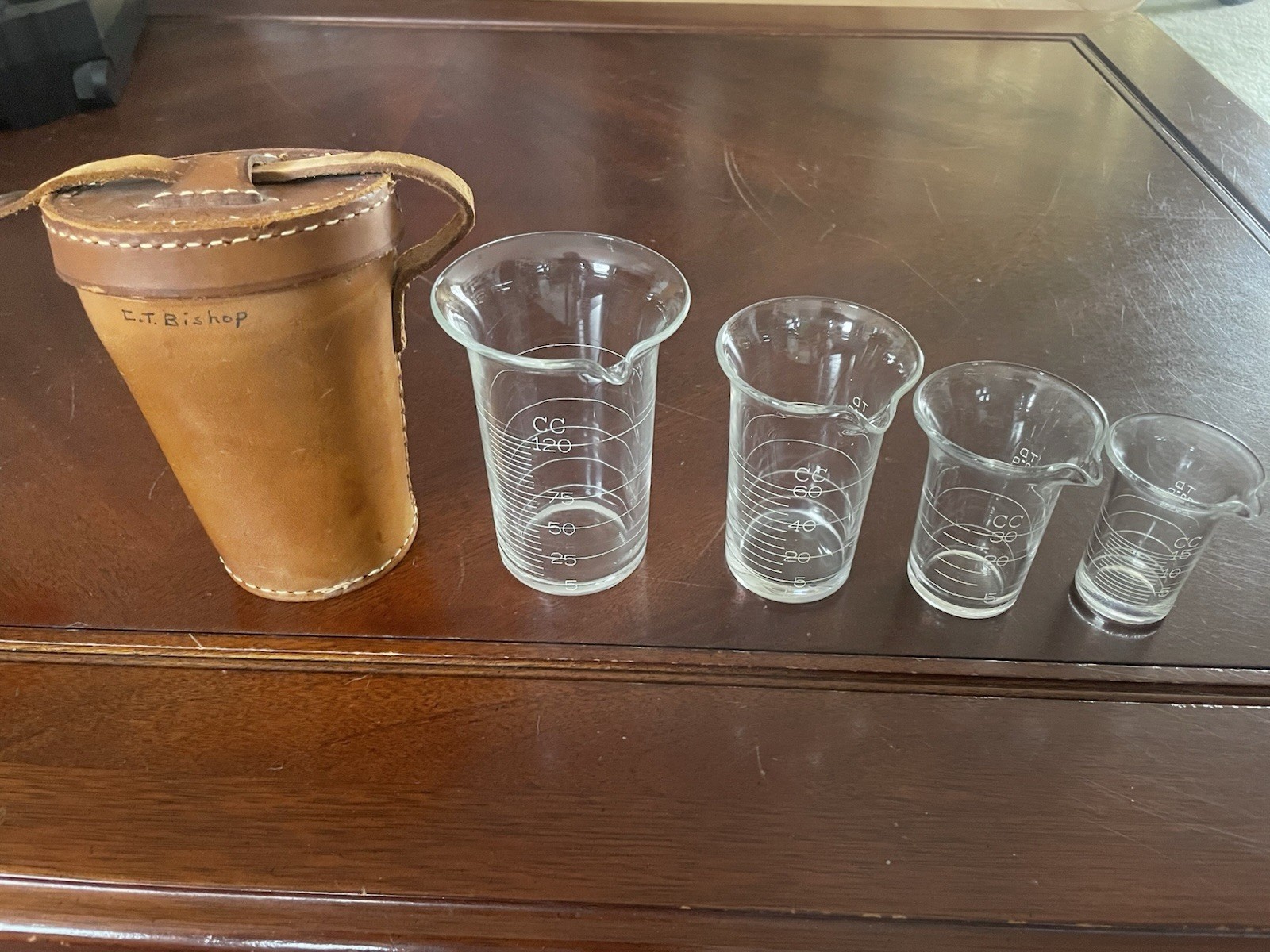 Vintage Laboratory Nesting Glass beakers Complete Set