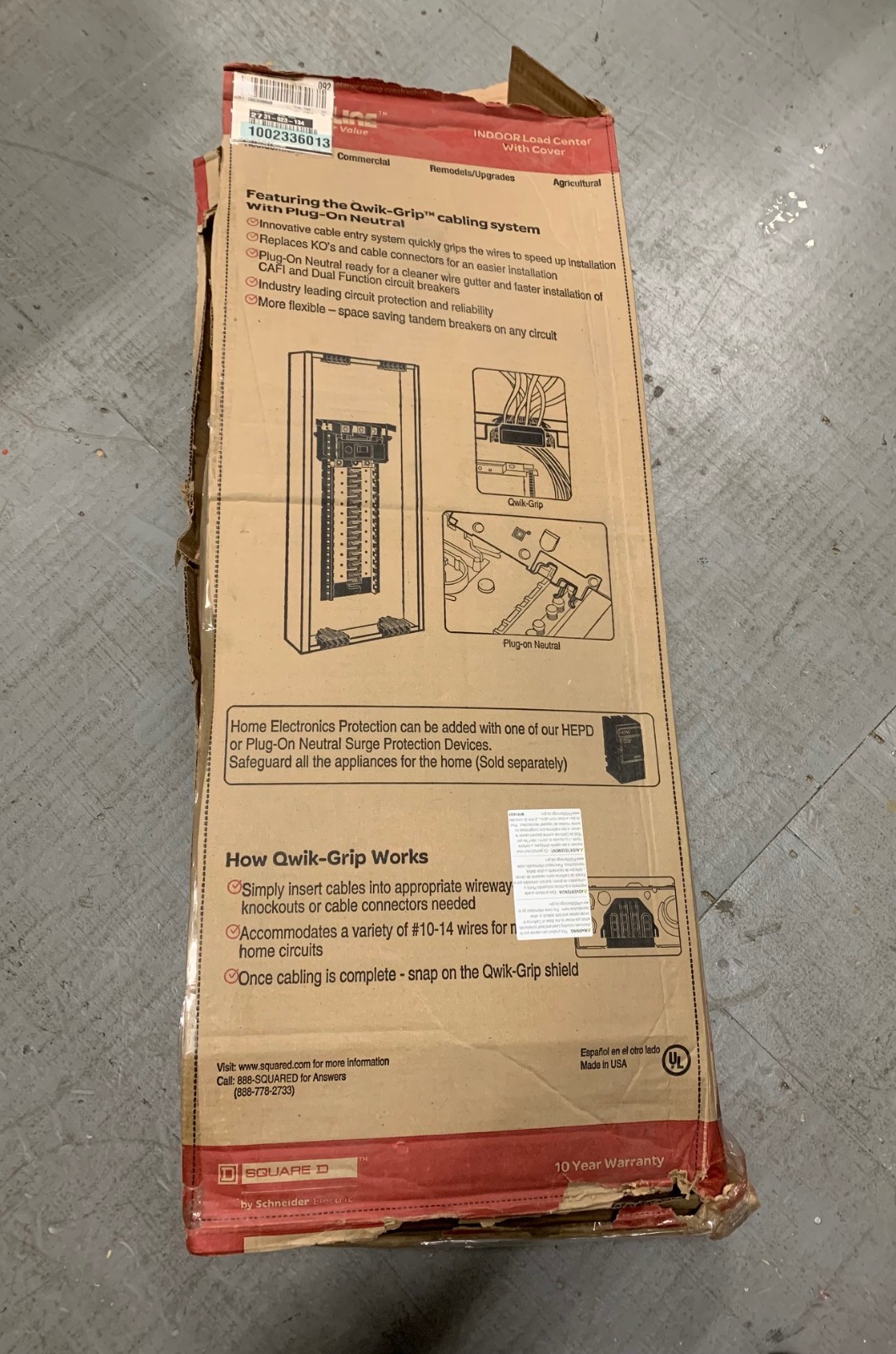 Homeline Square D HOM4080M200PCVP 200 Amp 40-Space 80-Circuit Panel *BOX DAMAGE*