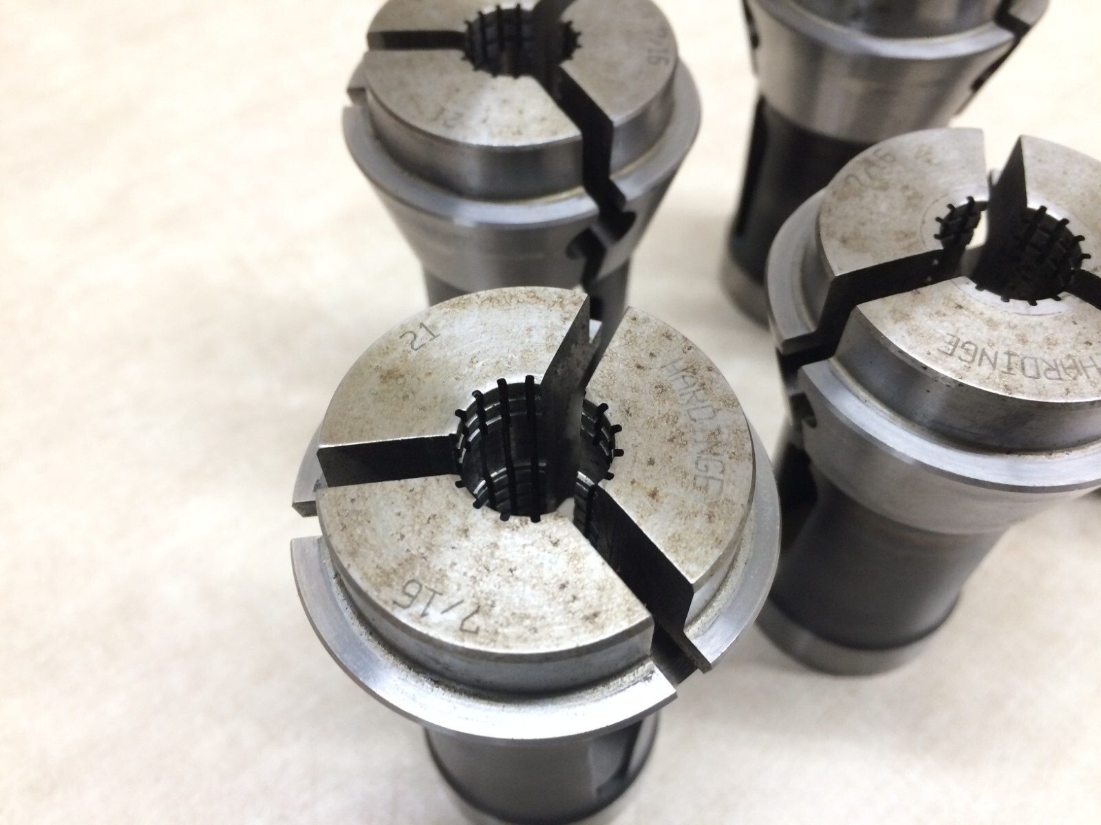 Lot of 5 Hardinge 7/16″ Brown & Sharpe No. 21 Waffle Pattern Collet Tool