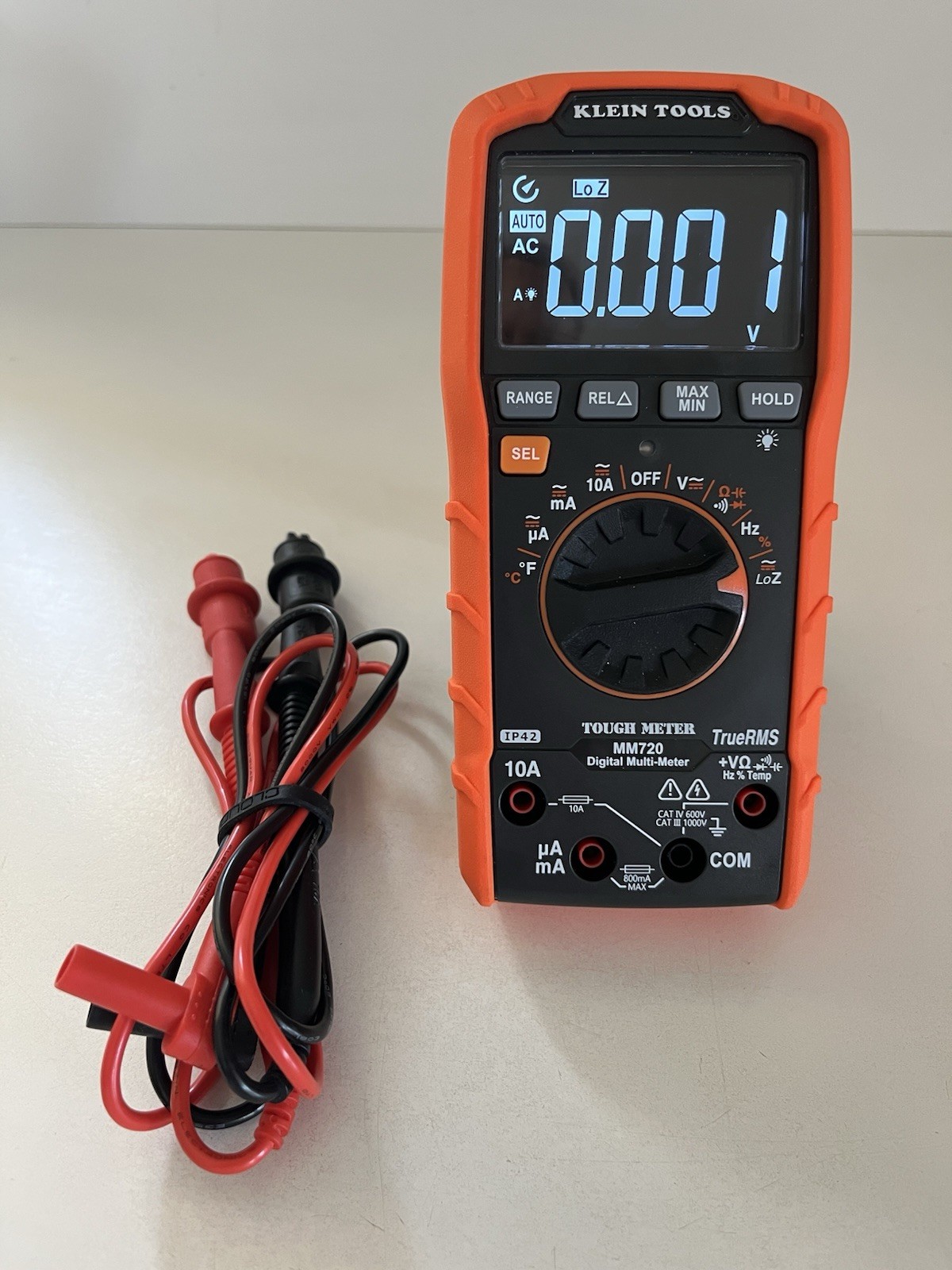 Klein Tools 1000-Volt Digital Multi-Meter, TRMS Auto-Ranging, Temp Model #MM720