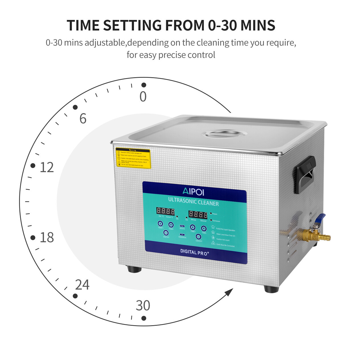 AIPOI 15L Industry Ultrasonic Cleaner Cleaning Equipment with Timer Heater