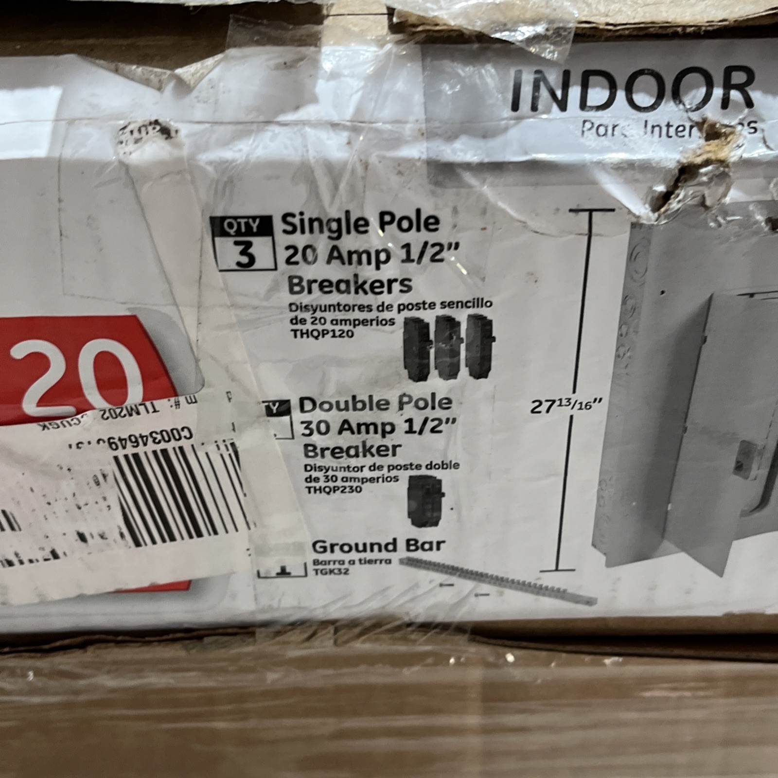 NEW!! GE 200A 20/40 Main Lug Indoor Load Center Panel w/ Breakers – TLM2020CCUGK