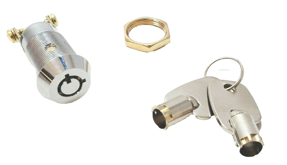 On/Off Key Switch Lock w/Two Alike Keys – Removable in On or Off – 30-10078 NEW!
