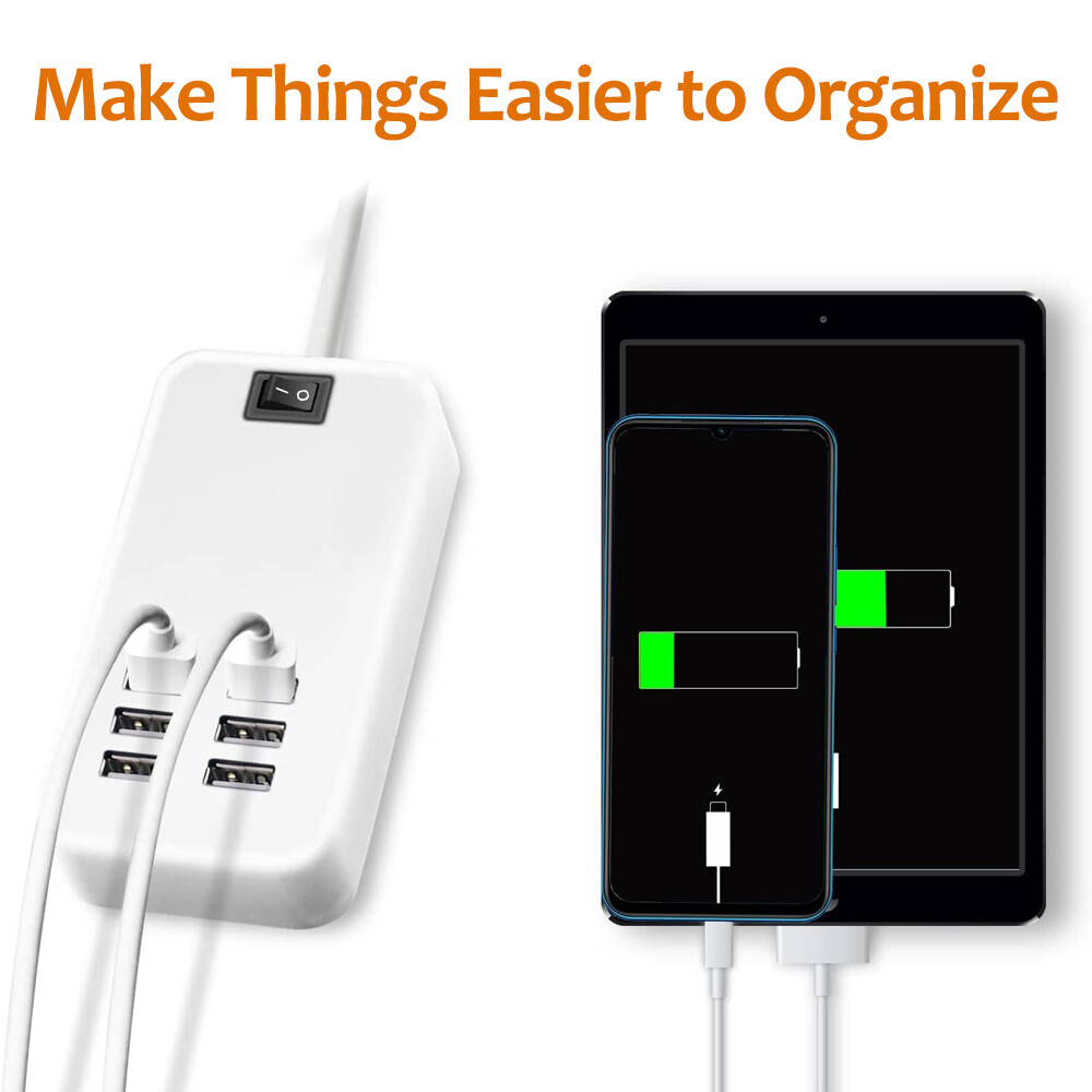 Multi 6 Port USB Hub Wall Charger Station Fast Charging Desktop AC Power Adapter