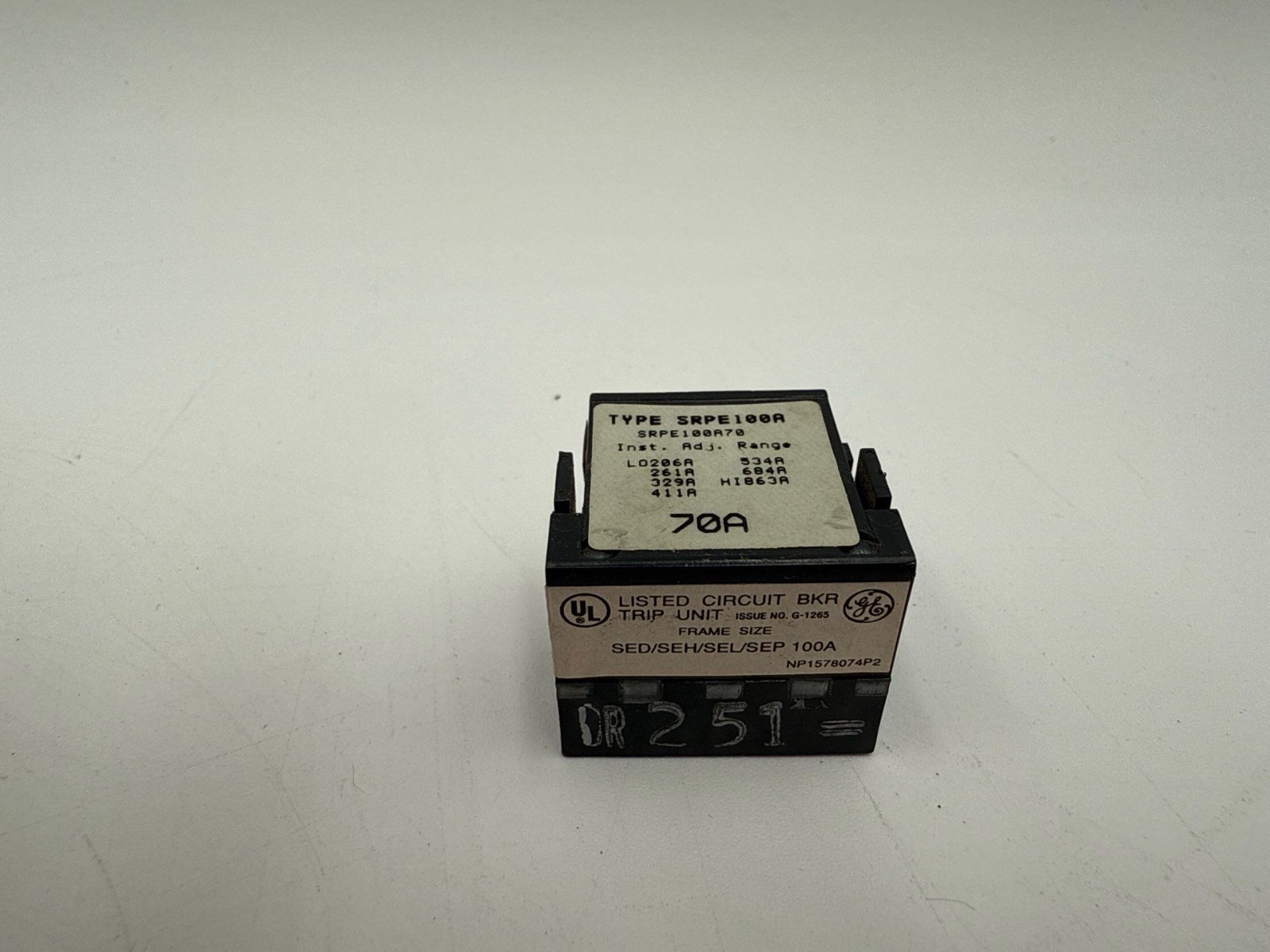 GE SRPE100A70 Rating Plug 70A SRPE100 70 Amp Frame SEDA SEHA SELA SEPA Used