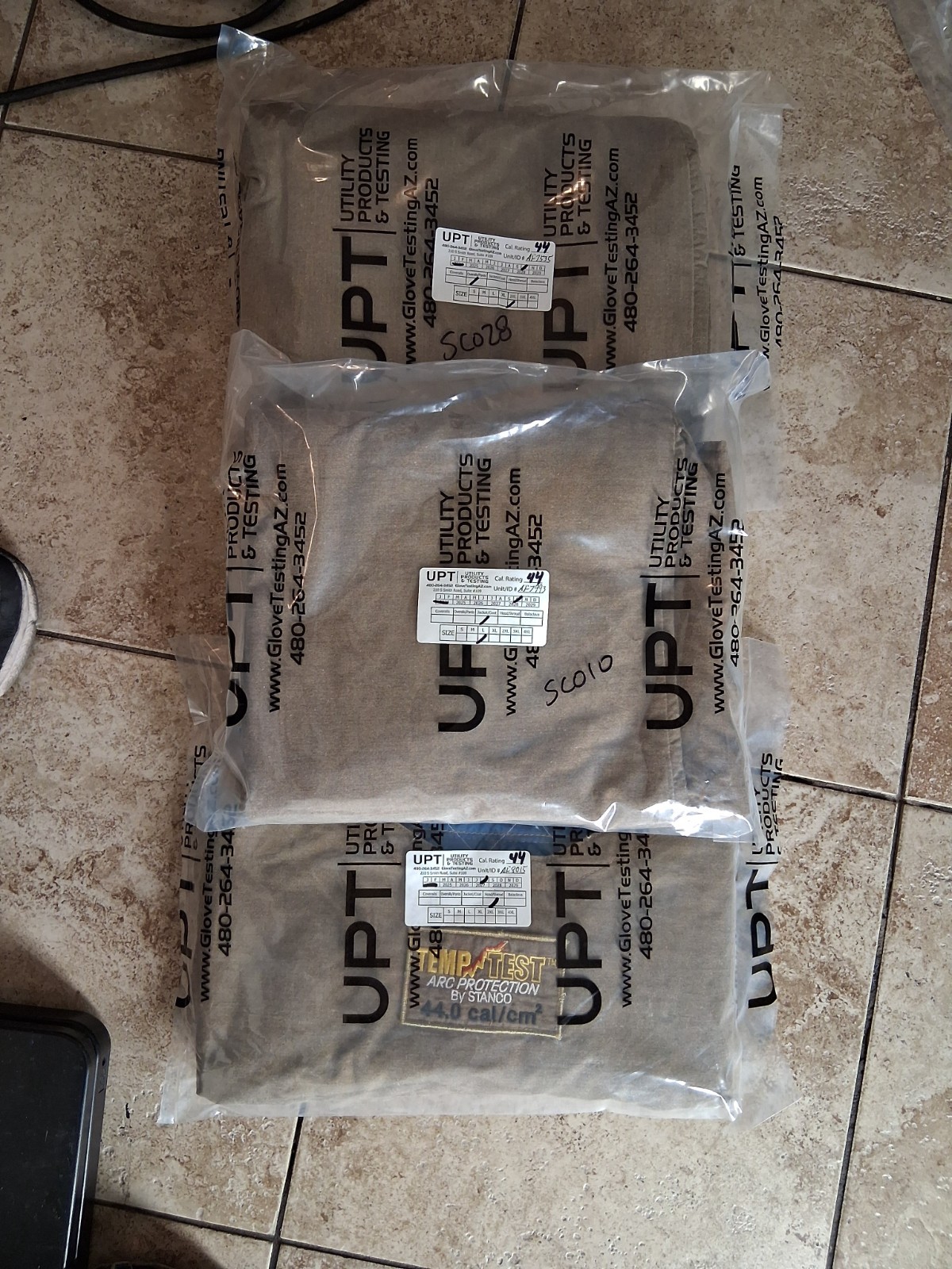 Temp-Test Arc kit By Stanco 44.0 cal/cm2 2xl overalls LG jacket hood used #7