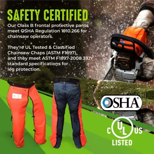 Cold Creek Chainsaw Chap 40″ (LARGE) —BONUS— Free pair of gloves !!