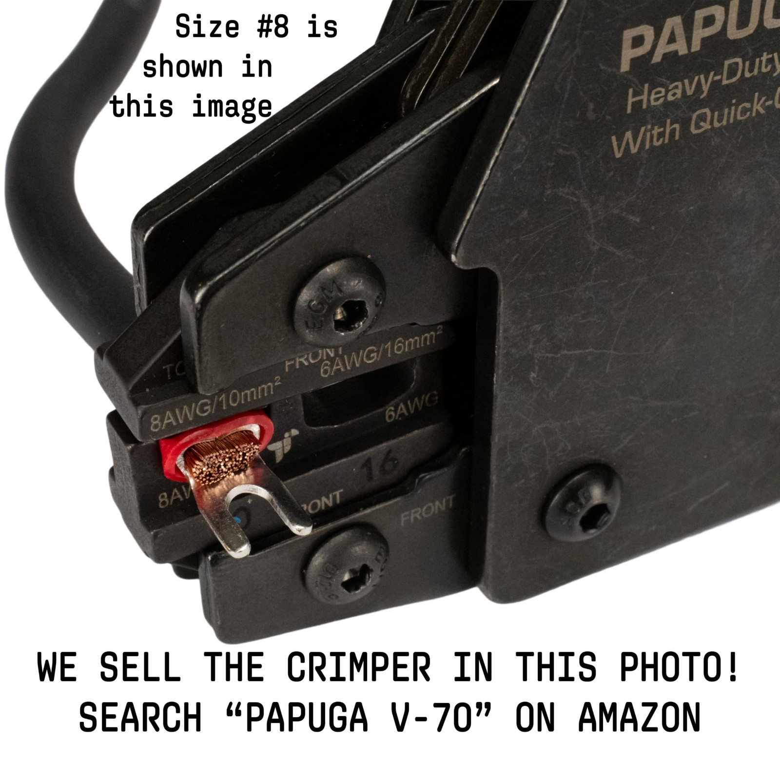 500PCS 8 AWG Fork Spade Crimp Connectors, PVC Insulated, 600V 62A, CE & RoHS