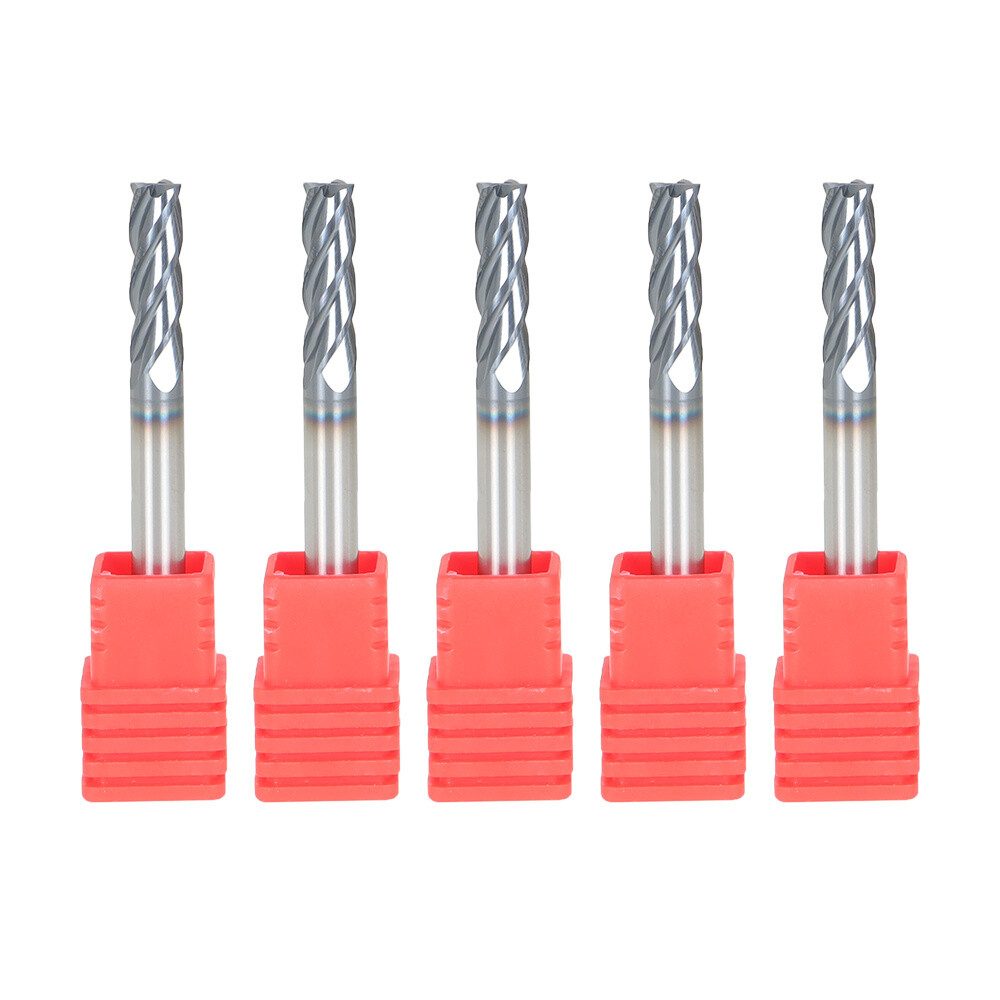 5Set 3/16″ 4 Flute 2″ Overall Length Regular Carbide End Mill TiALN COATED New