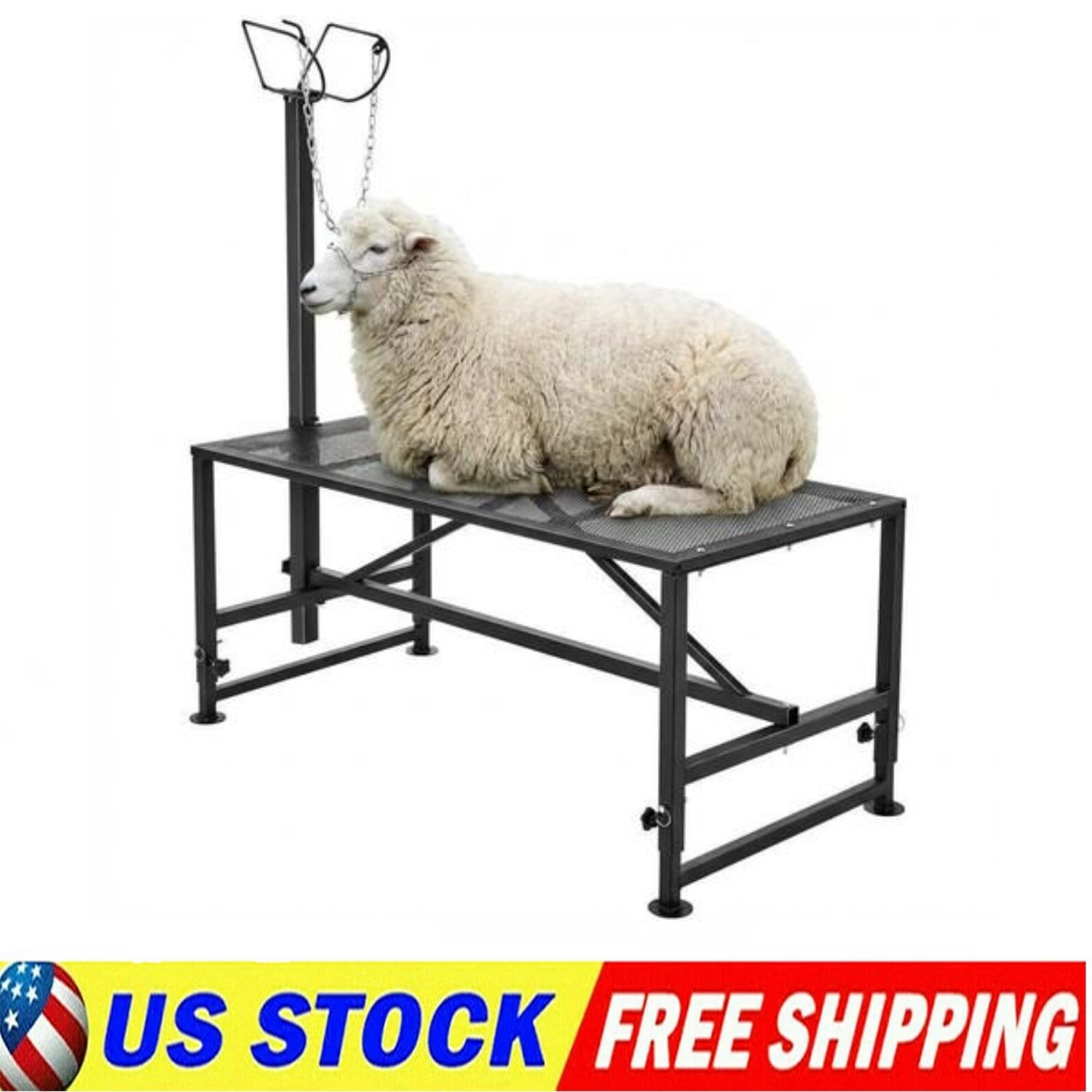 500LBS Livestock Stand Goat Trimming Stand, 47″x23″ Tabletop Goat Milking Stand