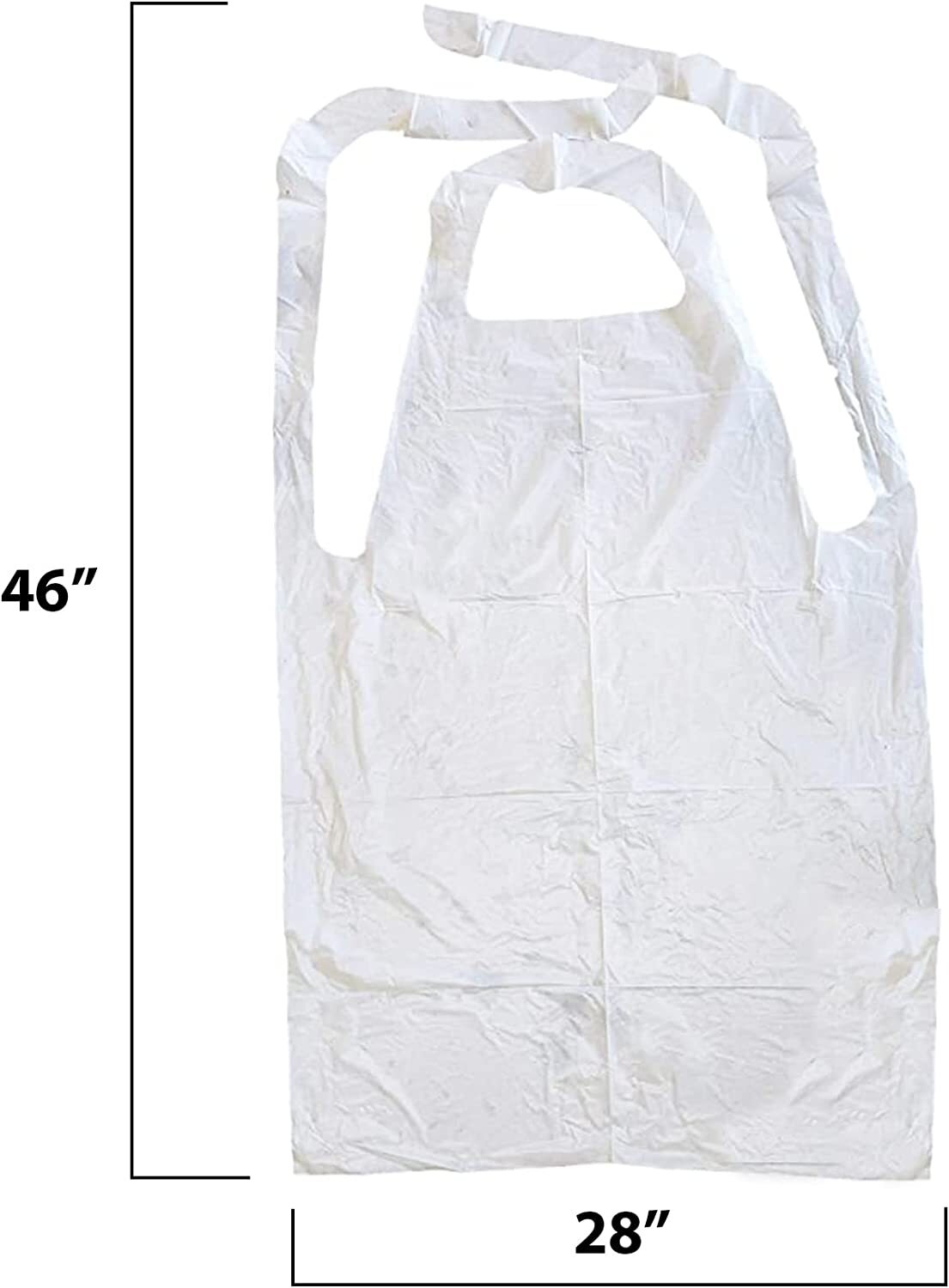 MT Products Disposable White Poly Apron 46″ x 28″ Heavy Weight – Pack of 50