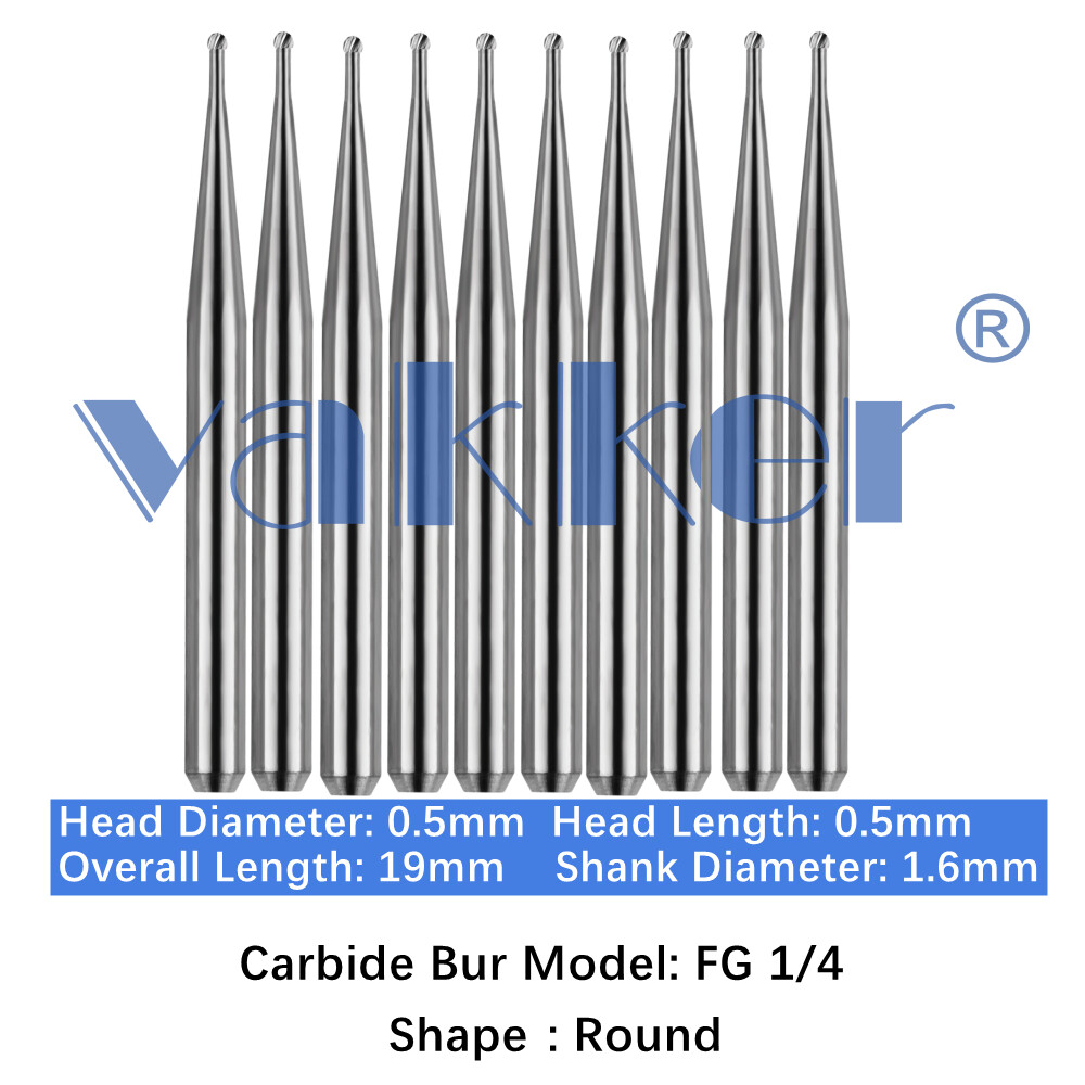 10/Pk Dental Carbide Burs Friction Grip Pear Round FG 19mm FG SURG 25mm Surgical