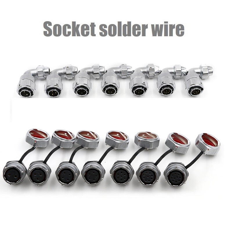 WY16 2/3Pin-10Pin TU+ZM Right-angle bend 90° plug Round Female Rear Mount Socket