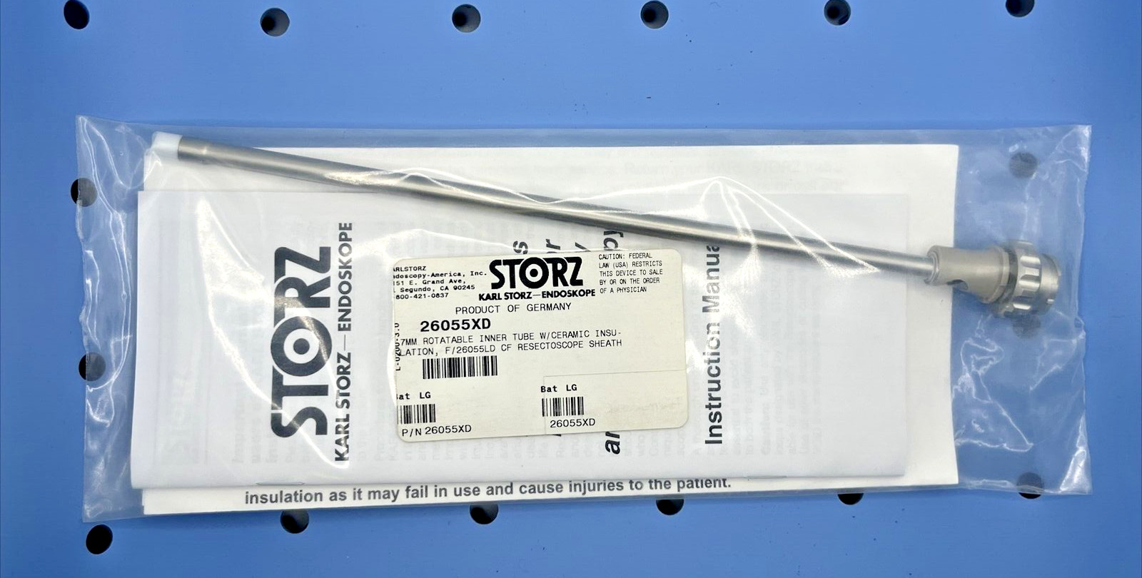 Storz 26055XD 27054XD Resectoscope Rotating Inner Tube, 7mm/22Fr.