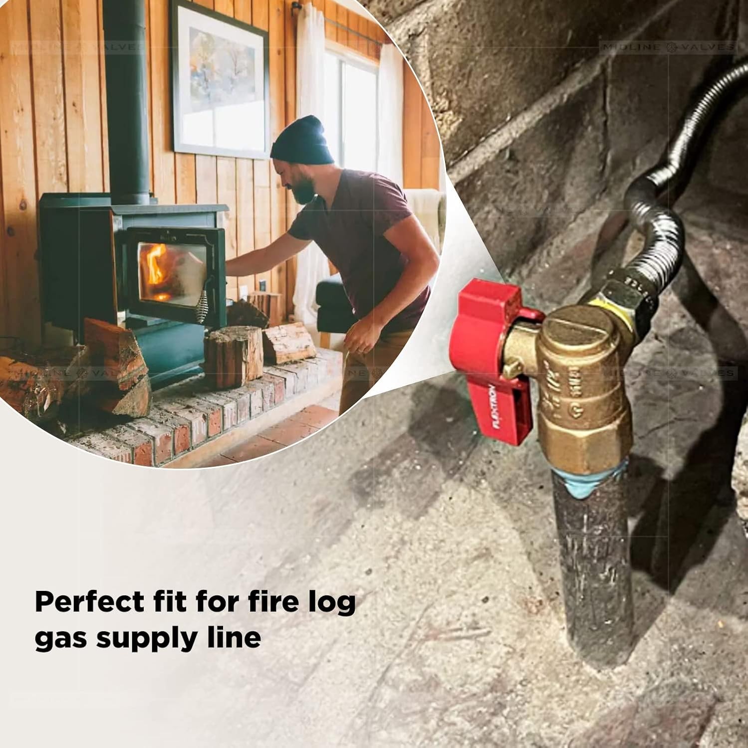 5/8 Inch Angle Gas Ball Valve, Brass, Flare x FIP Connections