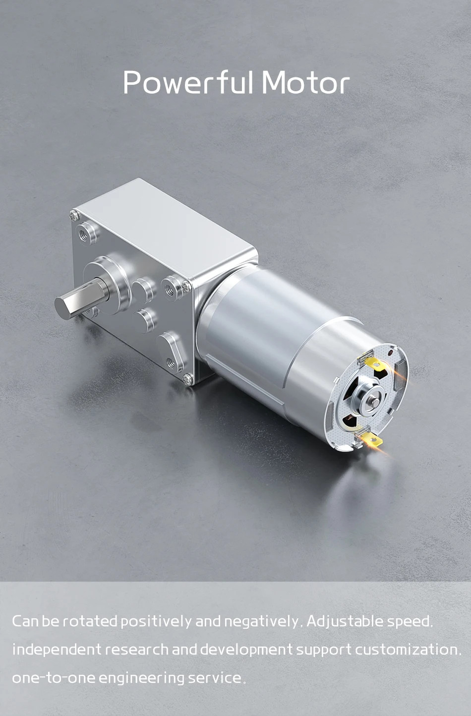 5840-555 Turbo Worm Gear Motor 12-24V 11-470RPM Reversible Speed Control Mini DC