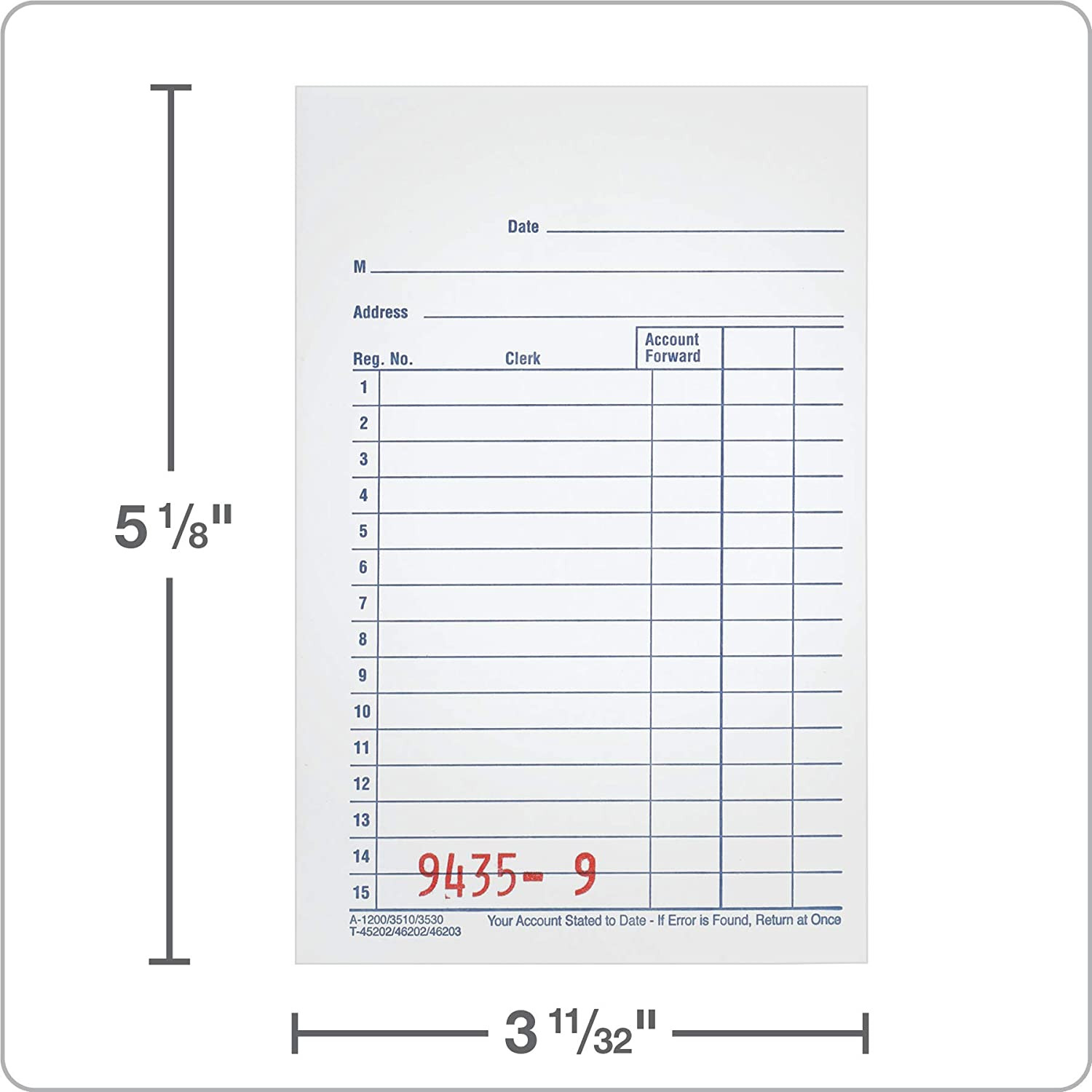 General Purpose Sales Book, Carbonless, (Pack of 10) (DC3510)