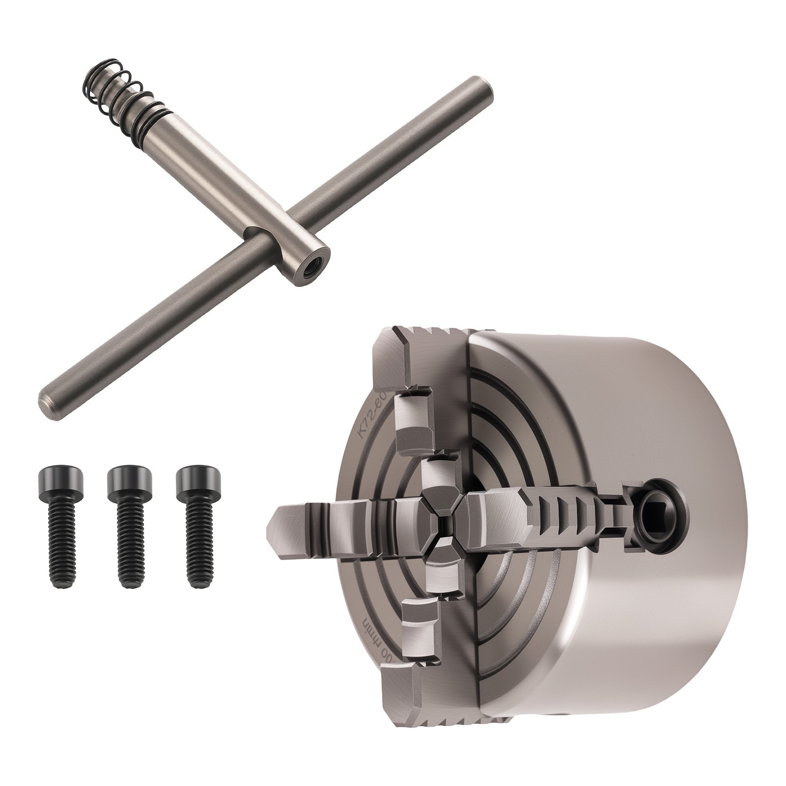 K72-80 Lathe Chuck Self Centering 4 Jaw 80mm Metal HT300 Iron K7280