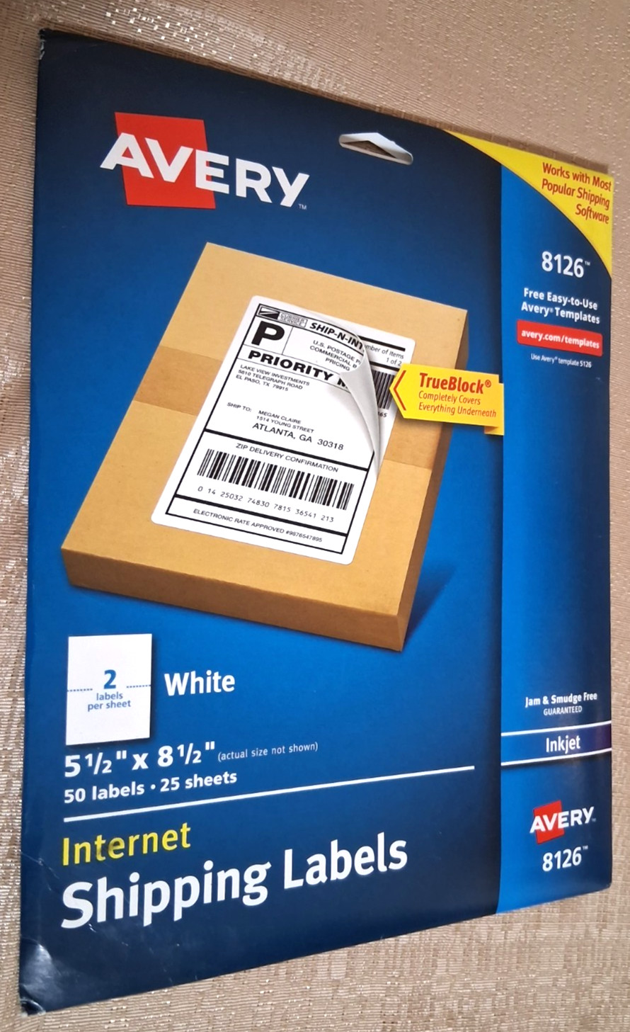 250 New WHITE Shipping Labels 5-1/2″ x 8-1/2″ 200 x ULINE & 50 x AVERY 5.5 x 8.5