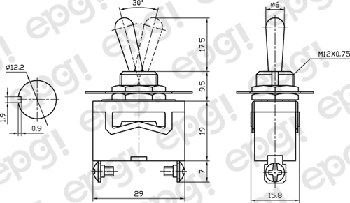 10 PACK – SPST (ON/OFF) MEDIUM DUTY TOGGLE SWITCH 10AMPS – 125VAC # ST90-10PK