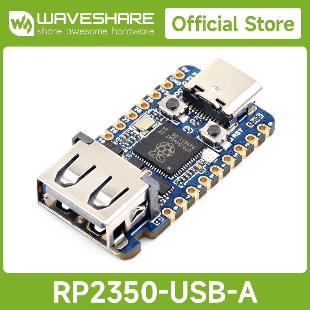Waveshare RP2350A USB Mini Development Board, Based On Raspberry Pi RP2350A
