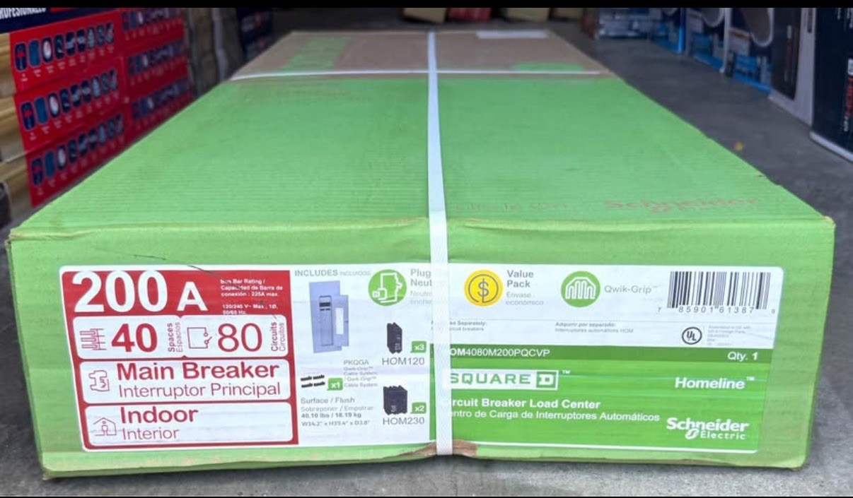 Square D Main Breaker 200 Amp 40-Space 80-Circuit Plug-On Neutral Load Center