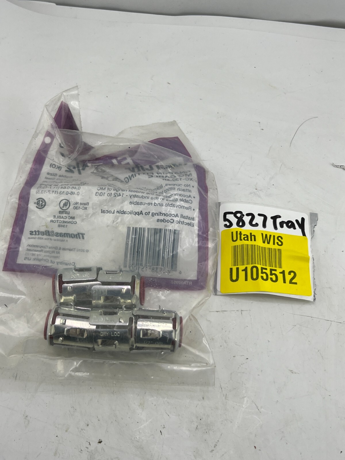 Pack of 5 Steel City 1/2in Standard Snap-In Fitting for MC Cable XC-130-5R