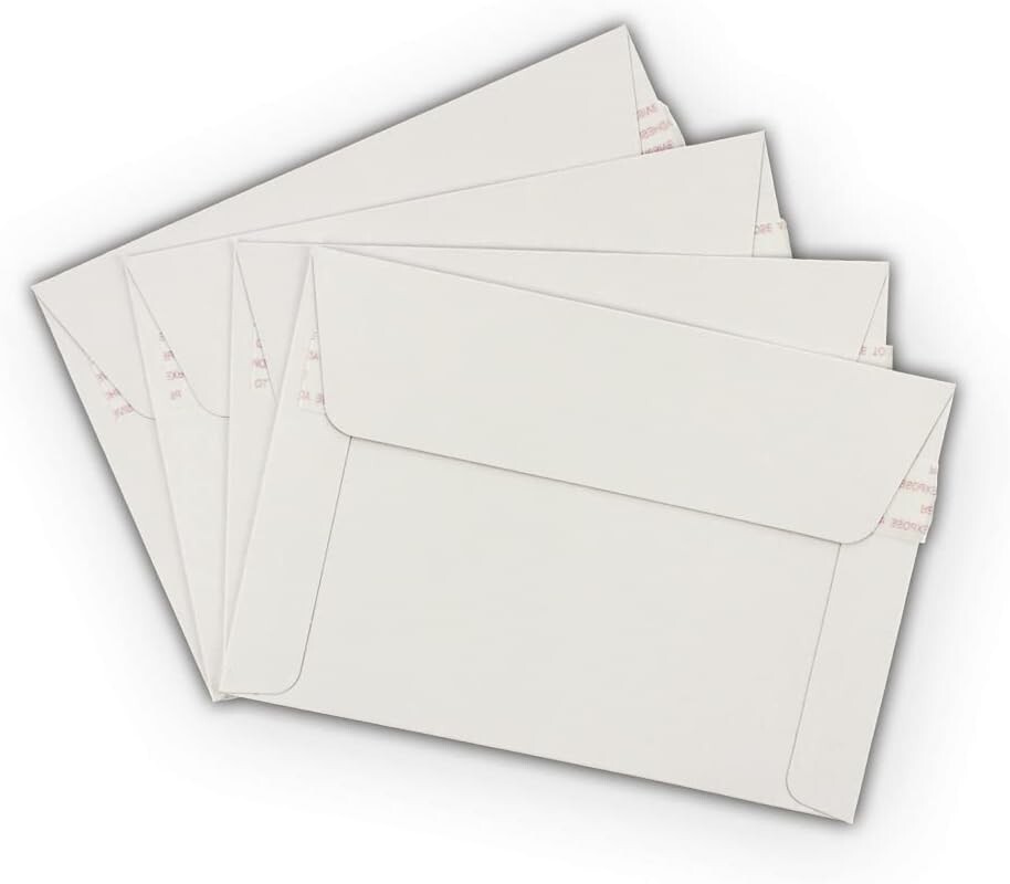 75 6.5 X 4.5 Rigid Photo Mailers Stay Flats White Cardboard Self Seal Envelopes