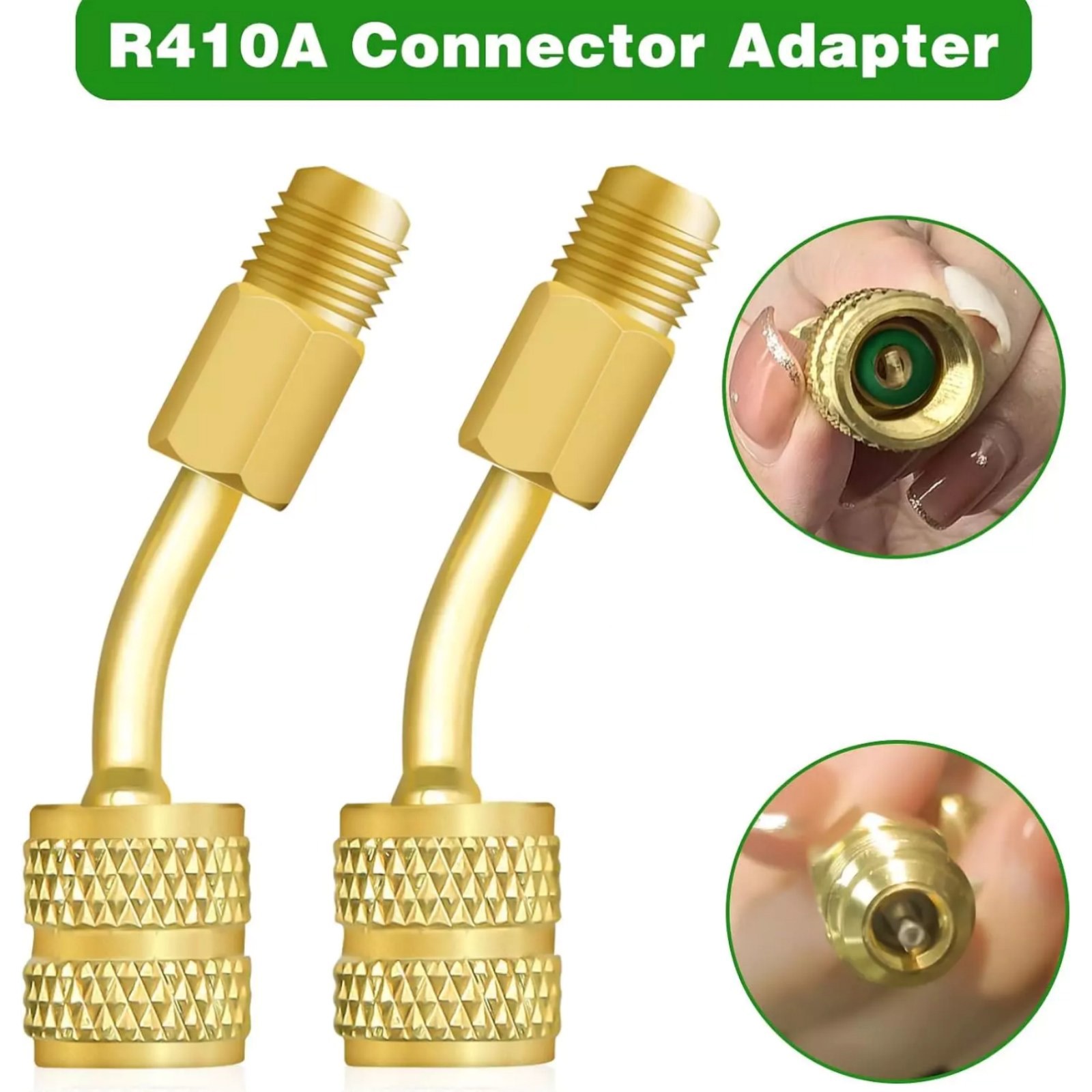 R410A Adapter Kit Mini Split Adapter With Thread: 1/4″ Male, 5/16″ Female