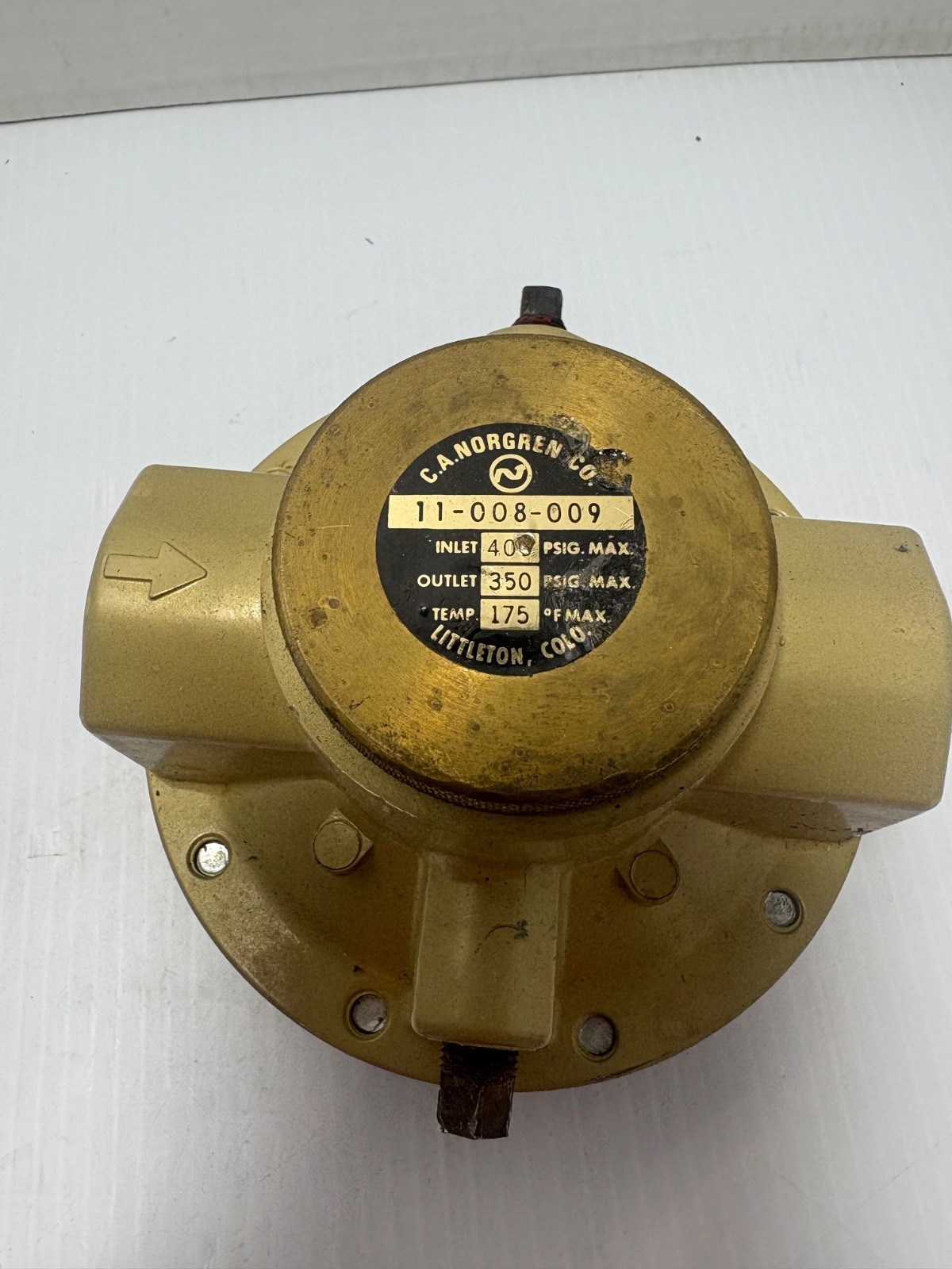 C.A. Norgren Co. Pilot-Operated Slave Regulator – Type 11-008-009 – Max 400 PSI