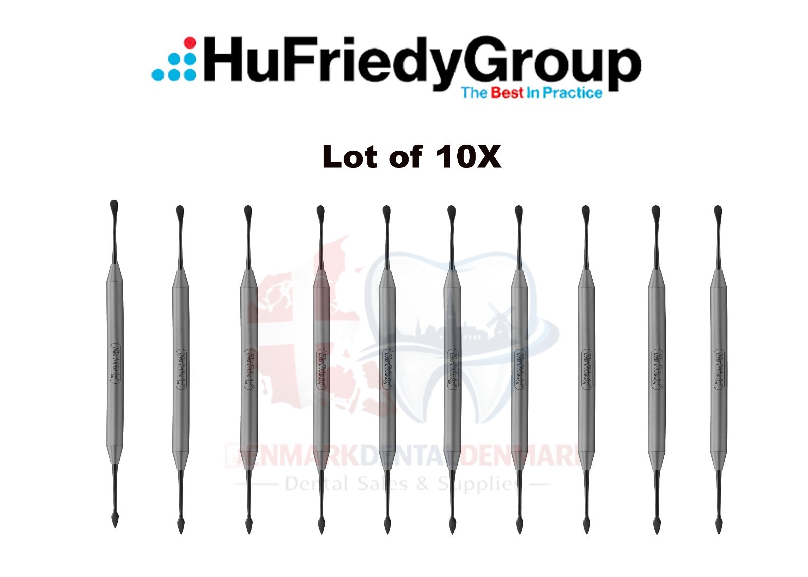 Hu-Friedy PPBUSERX Double End Periosteal Dental Elevator Buser Black Line (10X)