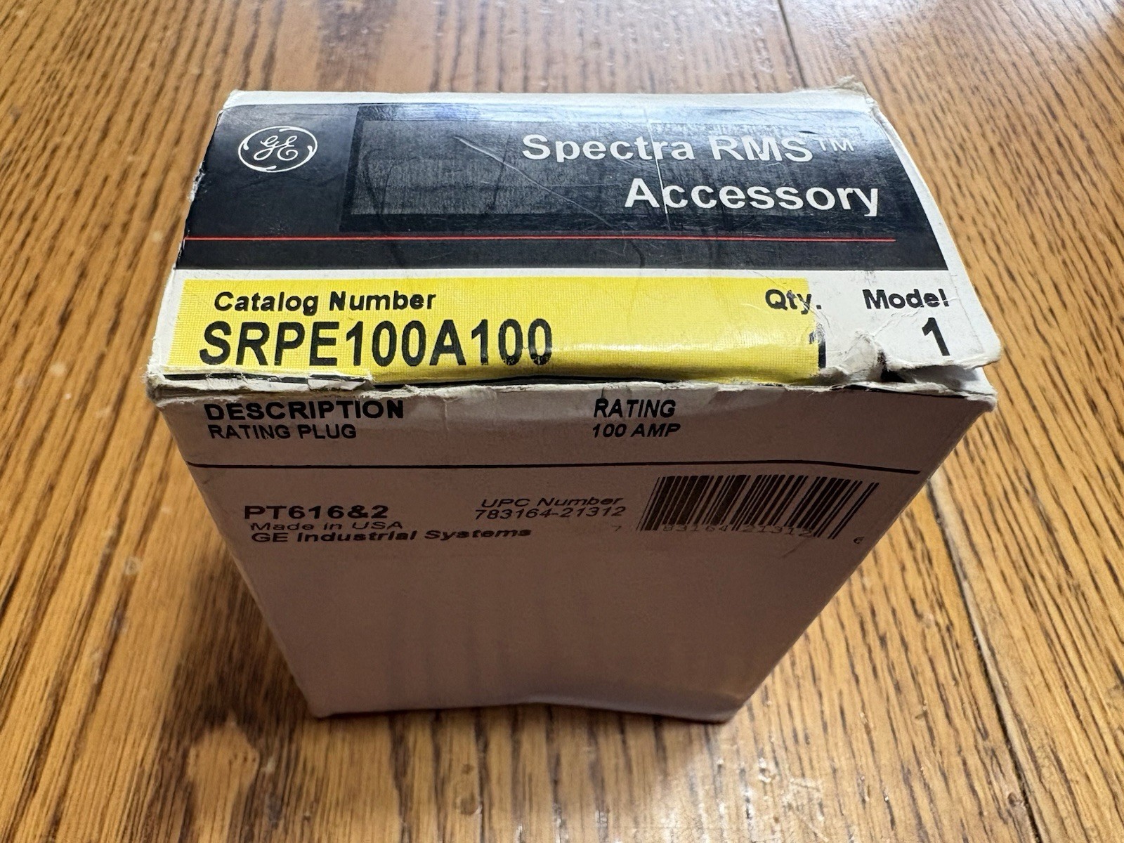 GE SPECTRA RMS RATING PLUG SRPE100A100 for 100A Sensor on SEDA, SEHA, SELA, SEPA