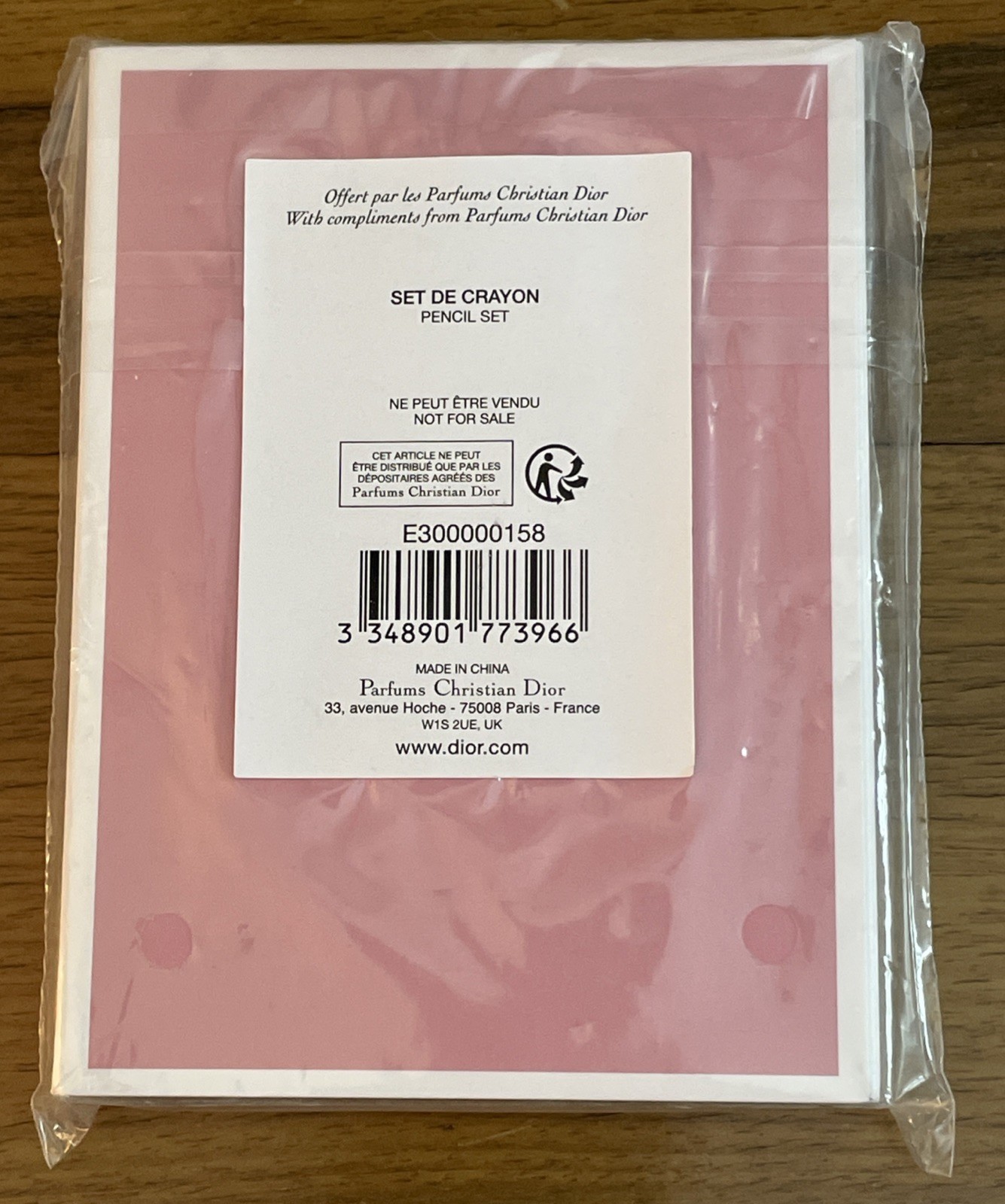 Christian Dior Novelty Memo Notepad and Pencil Set PINK SEALED BOX