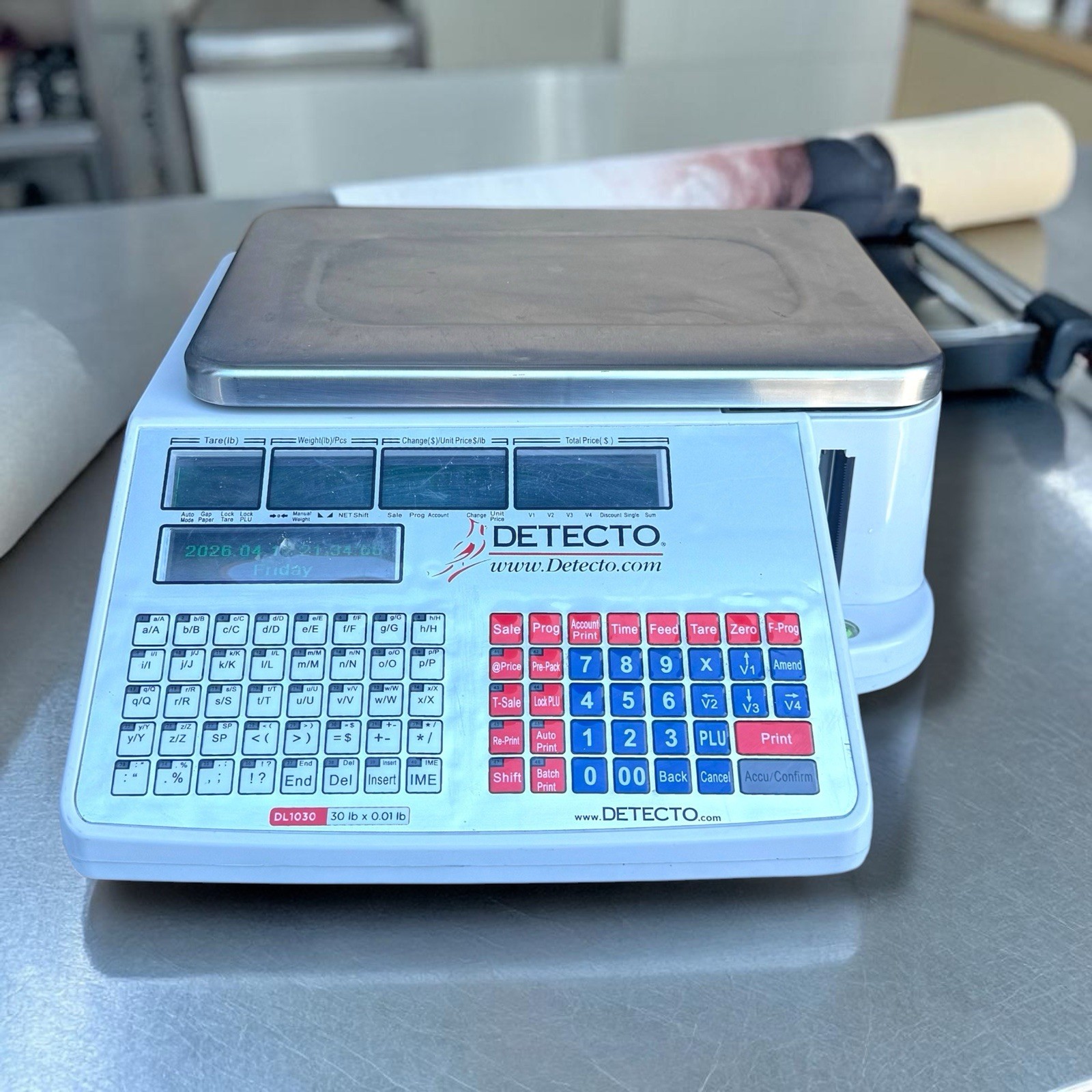 Detecto DL1030 – Price Computing Scale with Integral Printer. 30 lb X 0.01 lb